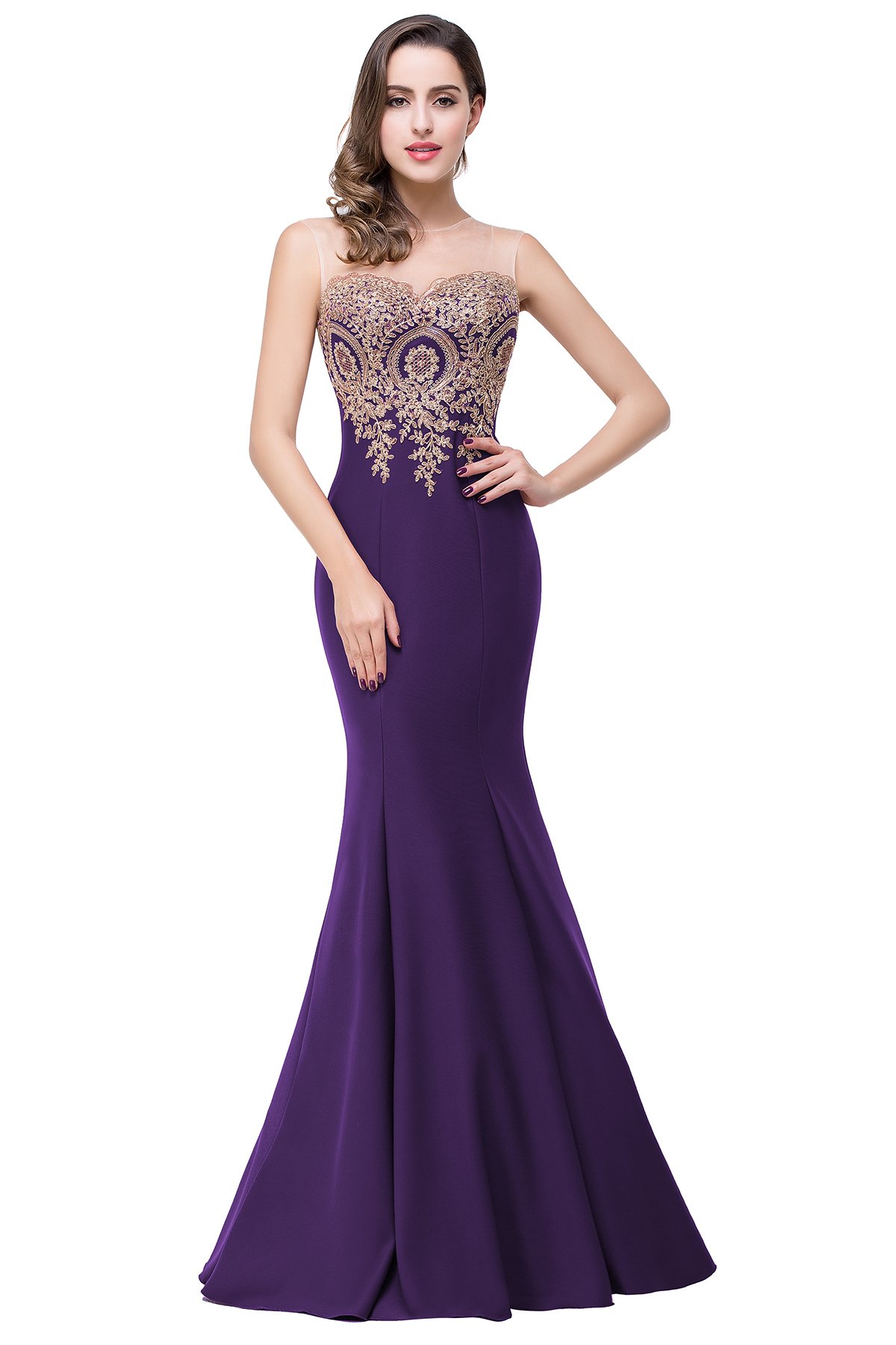 Elegant Women's Lace Applique Mermaid Evening Gown - Formal Prom Dress for Special Occasions | Perfect for Weddings, Galas & Black Tie Events