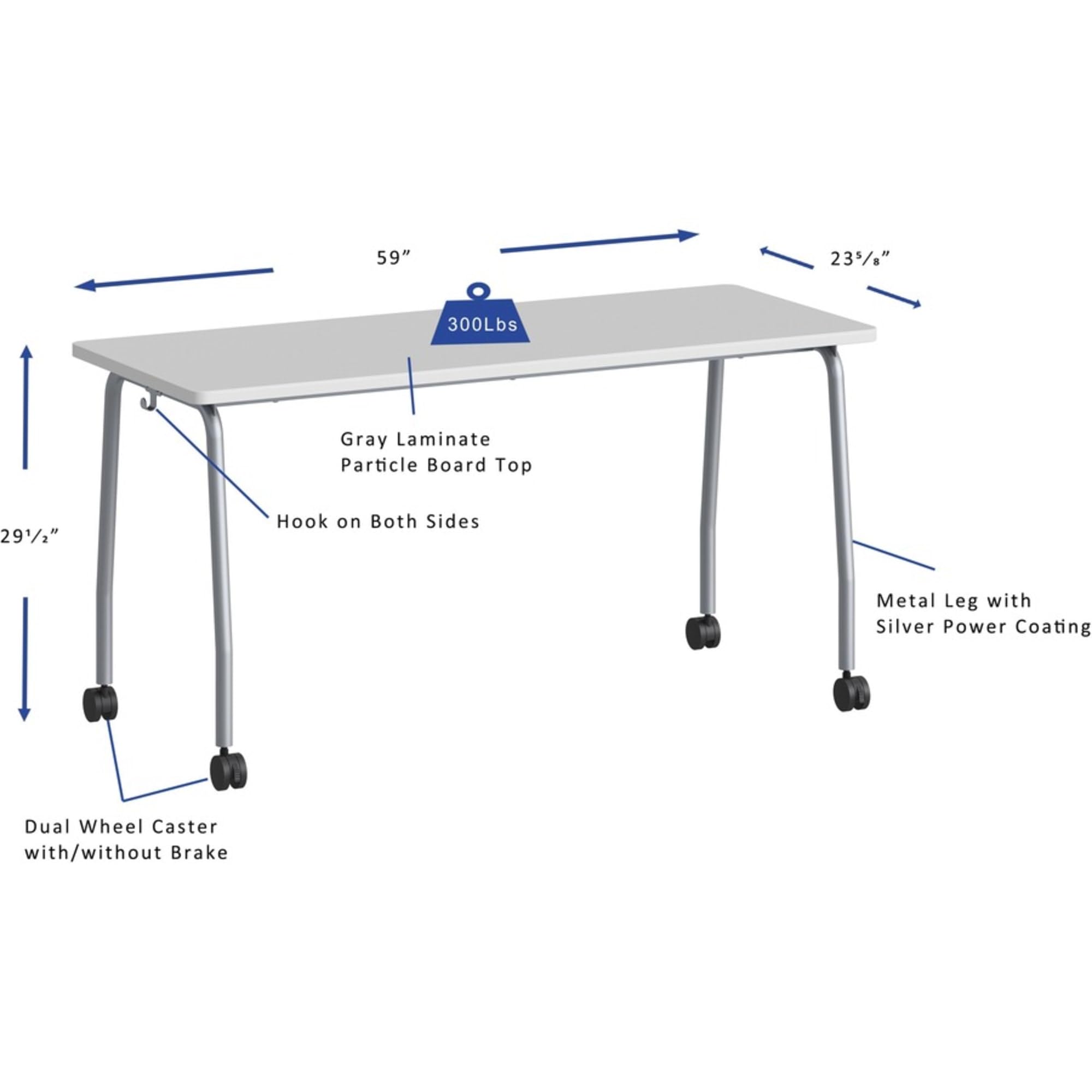 Lorell Adjustable Training Table - 60