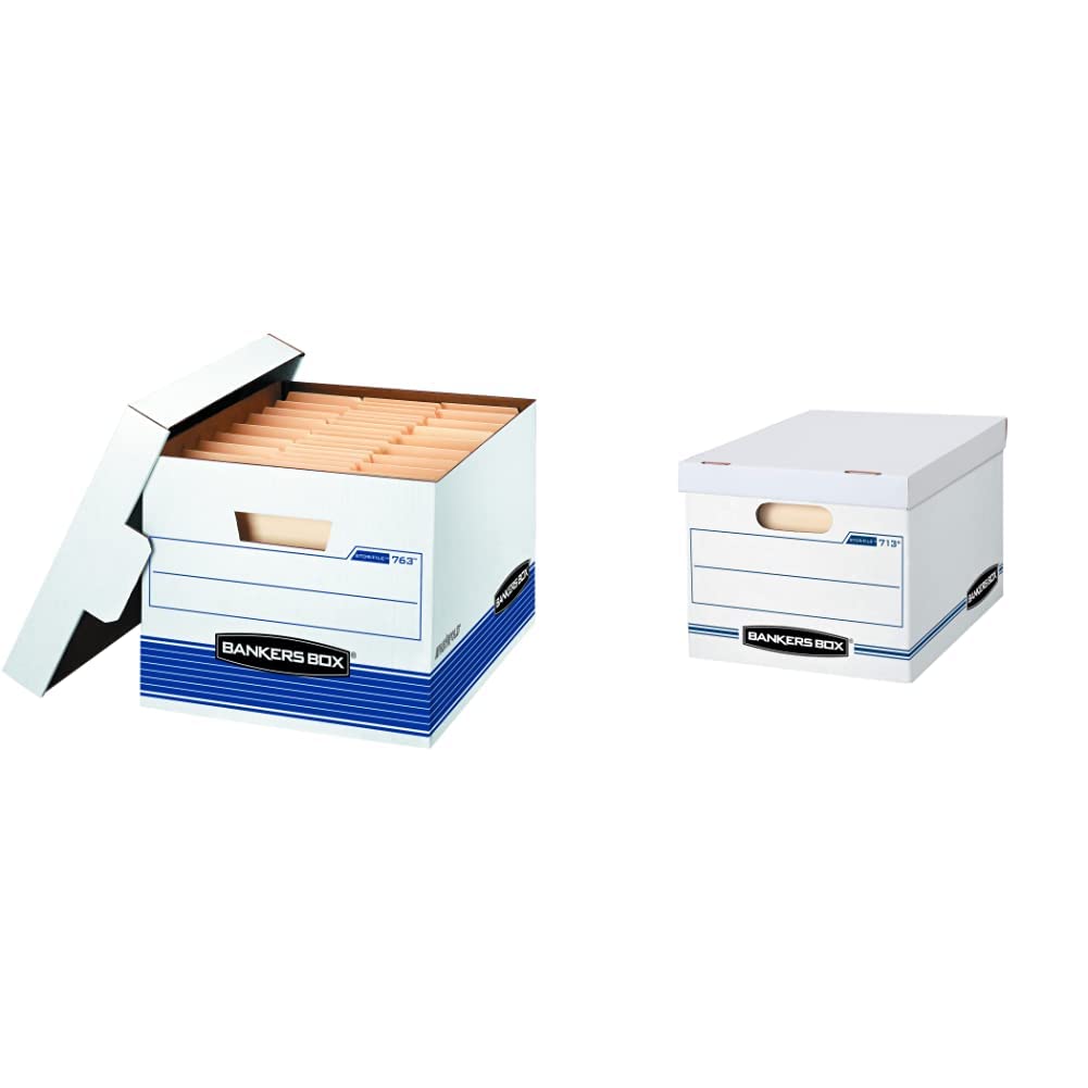Bankers Box STOR/FILE Storage Boxes with Lids - 30 Pack Letter/Legal Size File Organizers for Office, Home & Business Document Storage | Durable Cardboard File Boxes for Records, Papers & Filing Needs