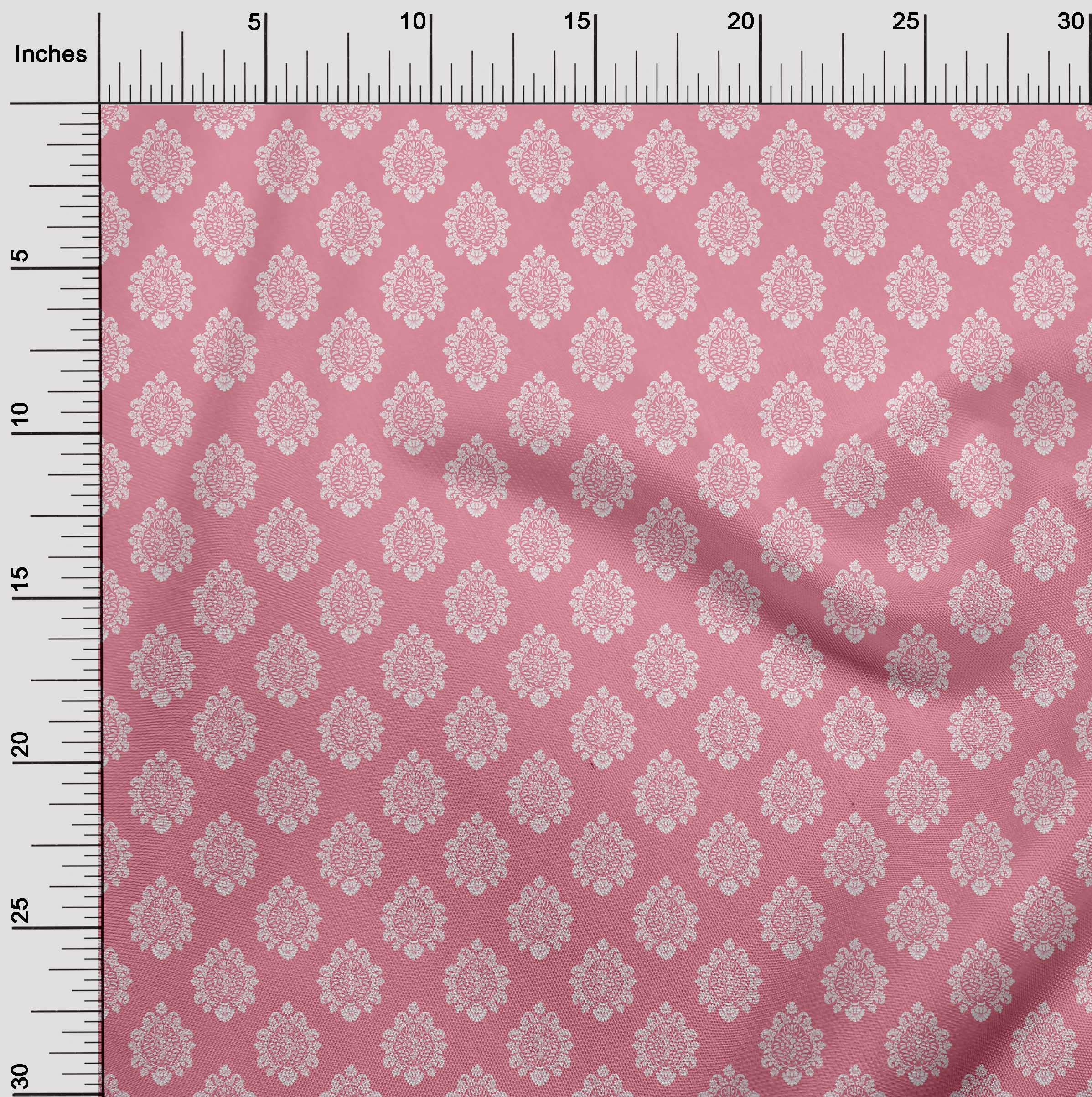 oneOone Velvet Light Pink Fabric Block Dress Material - 58 Inch Wide Premium Print Fabric by The Yard (73 Inches) | Perfect for DIY Dresses, Home Decor & Craft Projects