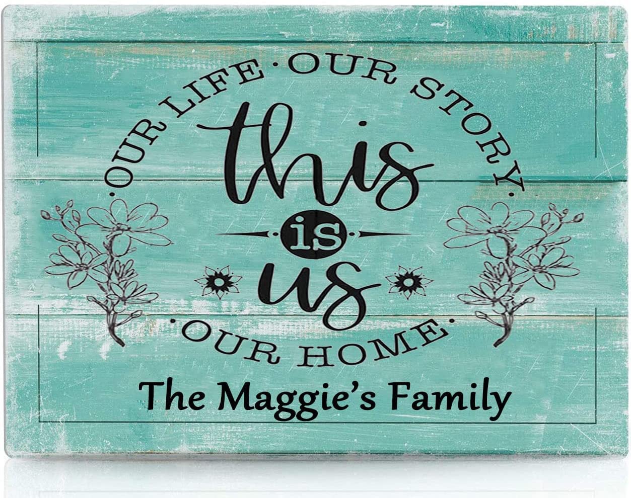 Personalized 'This is Us' Rustic Metal & Wood Wall Art Sign - Custom Family Home Decor for Bedroom, Living Room, Farmhouse Entryway - Perfect for Housewarming Gifts & Cozy Interior Design