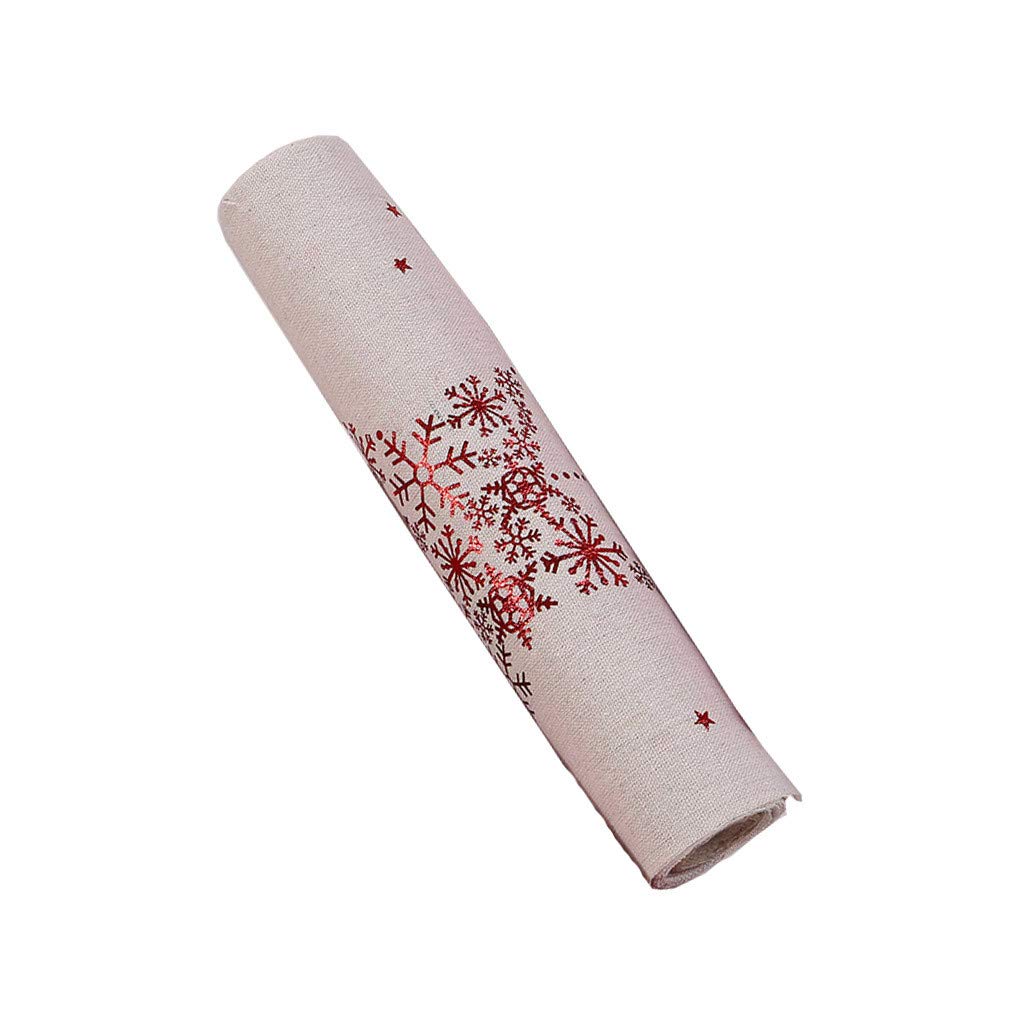 Festive Christmas Red Snowflake Snowman Table Runner - 270cm Long Holiday Dining Table Cloth for Round & Rectangular Tables - Perfect for Holiday Parties, Family Gatherings & Winter Home Decor