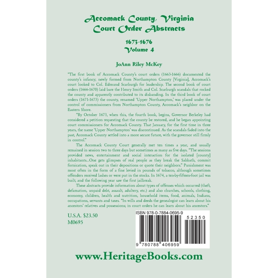 Virginia Court Records: Accomack County Court Order Abstracts, Volume 4 (1673-1676) | Historical Genealogy Research & Colonial America Legal Documents