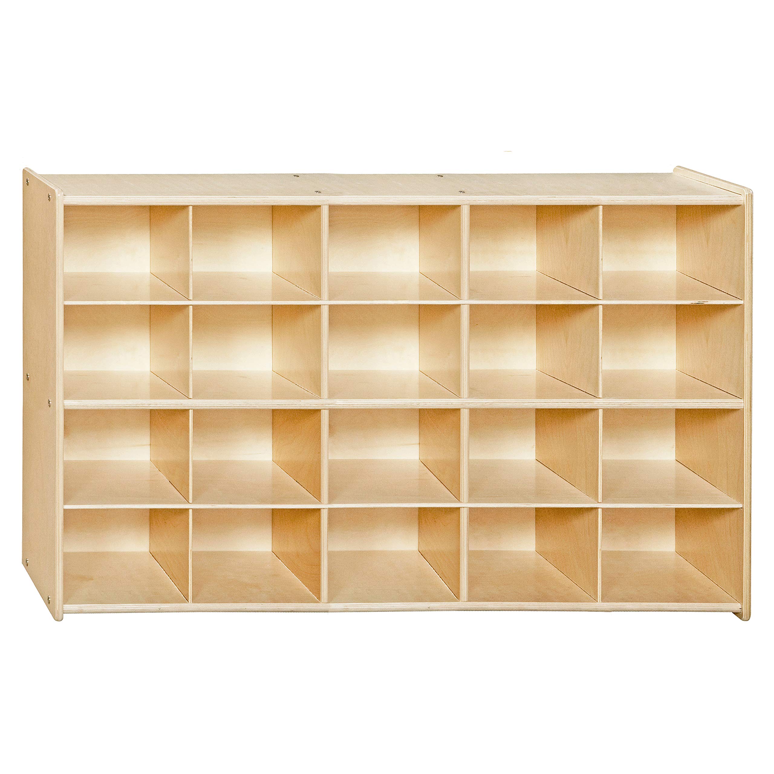 Contender 20 Cubby Storage Cabinet with Lime Green Trays - Fully Assembled Rolling Organizer for Kids | Daycare, Classroom & Preschool Storage Solution | Made in USA | Perfect for Toy Organization, Art Supplies & School Materials