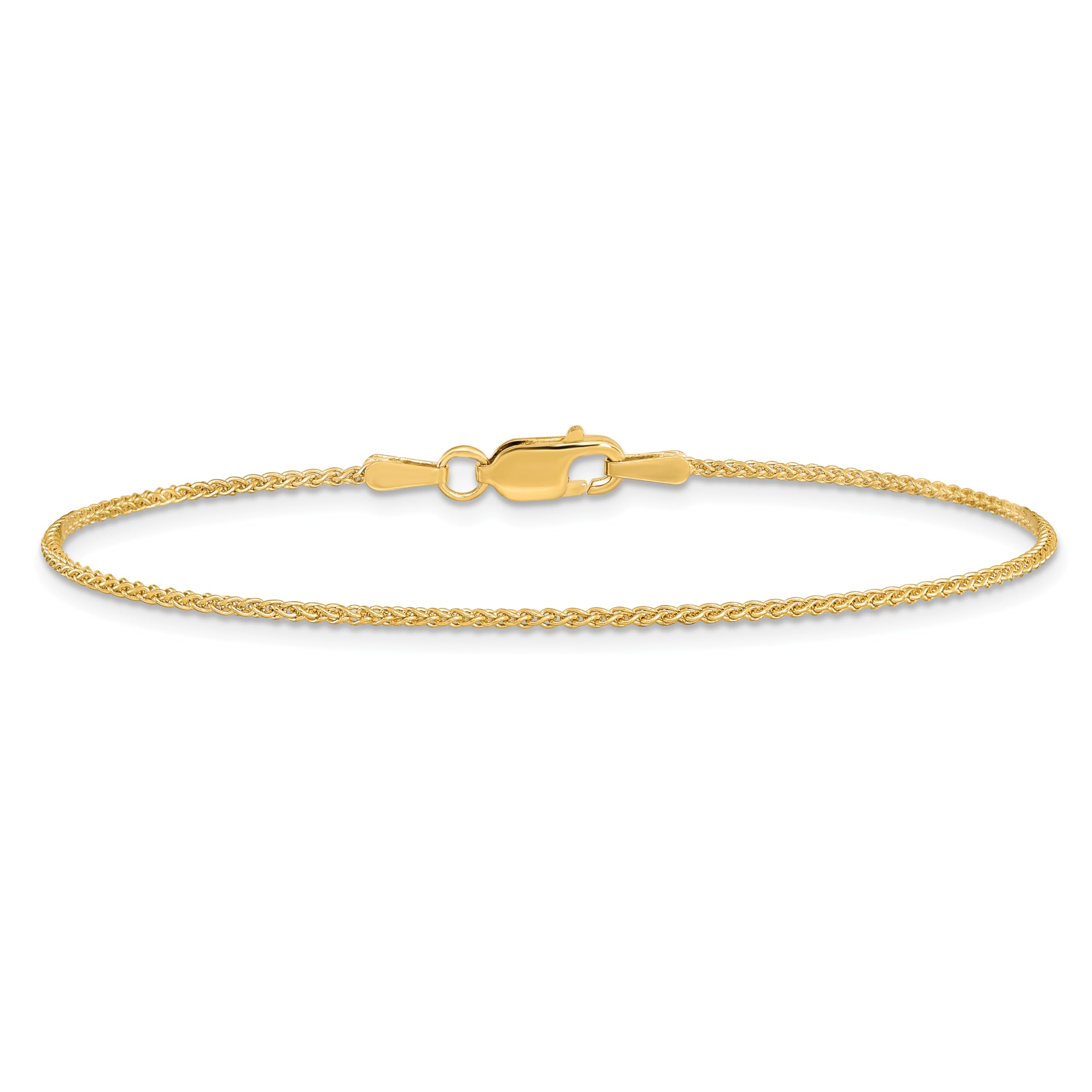 14K Solid Yellow Gold 1.05mm Spiga Wheat Link Chain Bracelet for Women | IceCarats | Dainty & Elegant Jewelry for Everyday Wear, Gifts & Special Occasions