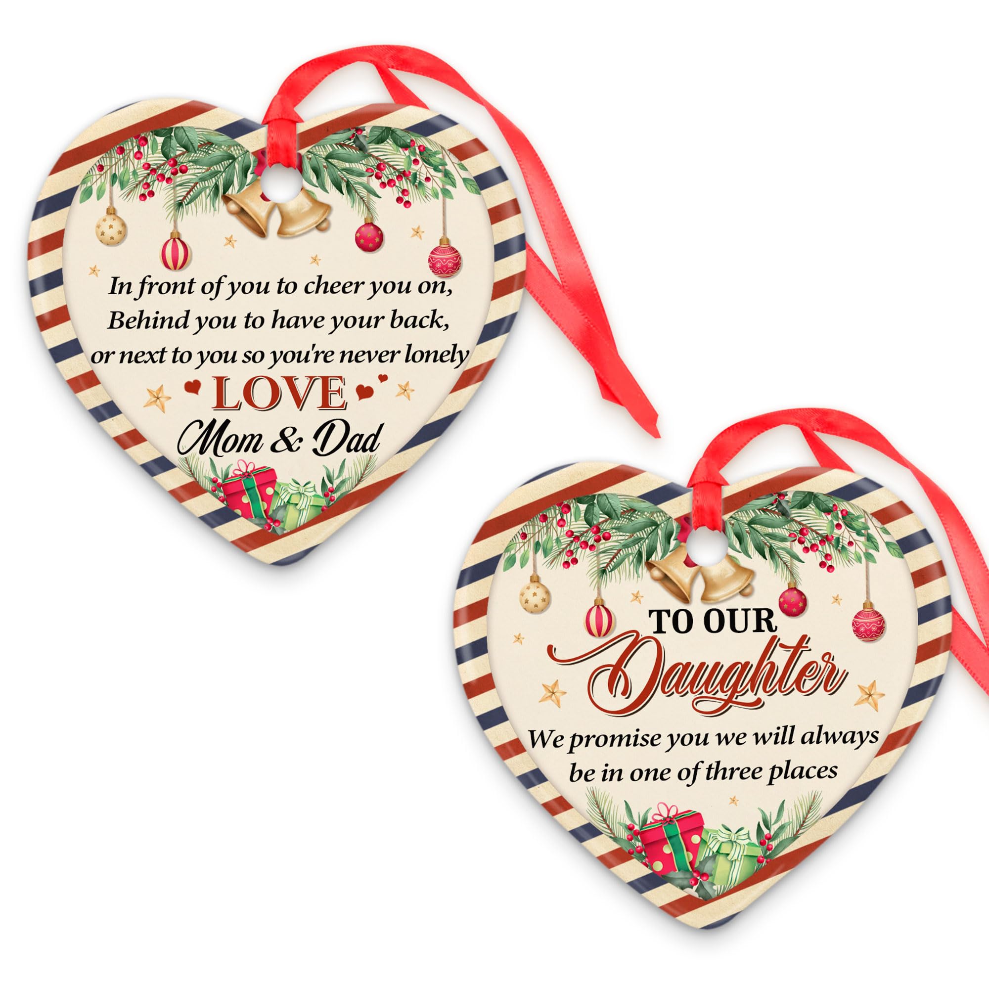 Personalized Christmas Ornaments for Daughter - Unique Birthday, Wedding & Graduation Gifts for Daughters-in-Law | Perfect for Holiday Decorations & Special Occasion Celebrations