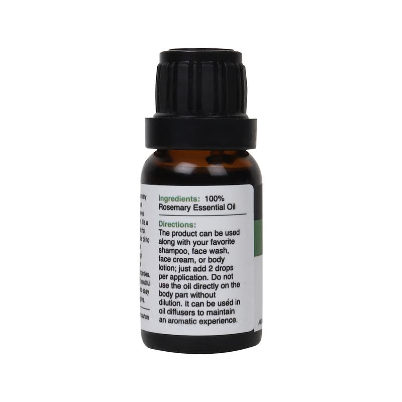 MLSPL BLUEBERRY ORGANICS Rosemary Essential Oil - 100% Pure Therapeutic Grade, USDA Certified Organic, 15ml Bottle | Aromatherapy, Massage, Skin & Hair Care | Perfect for Diffusers, DIY Beauty & Relaxation