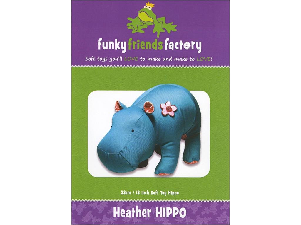 Funky Friends Factory Heather Hippo Sewing Pattern - DIY Plush Toy Making Kit for Beginners & Kids | Perfect for Handmade Gifts, Craft Projects & Home Decor