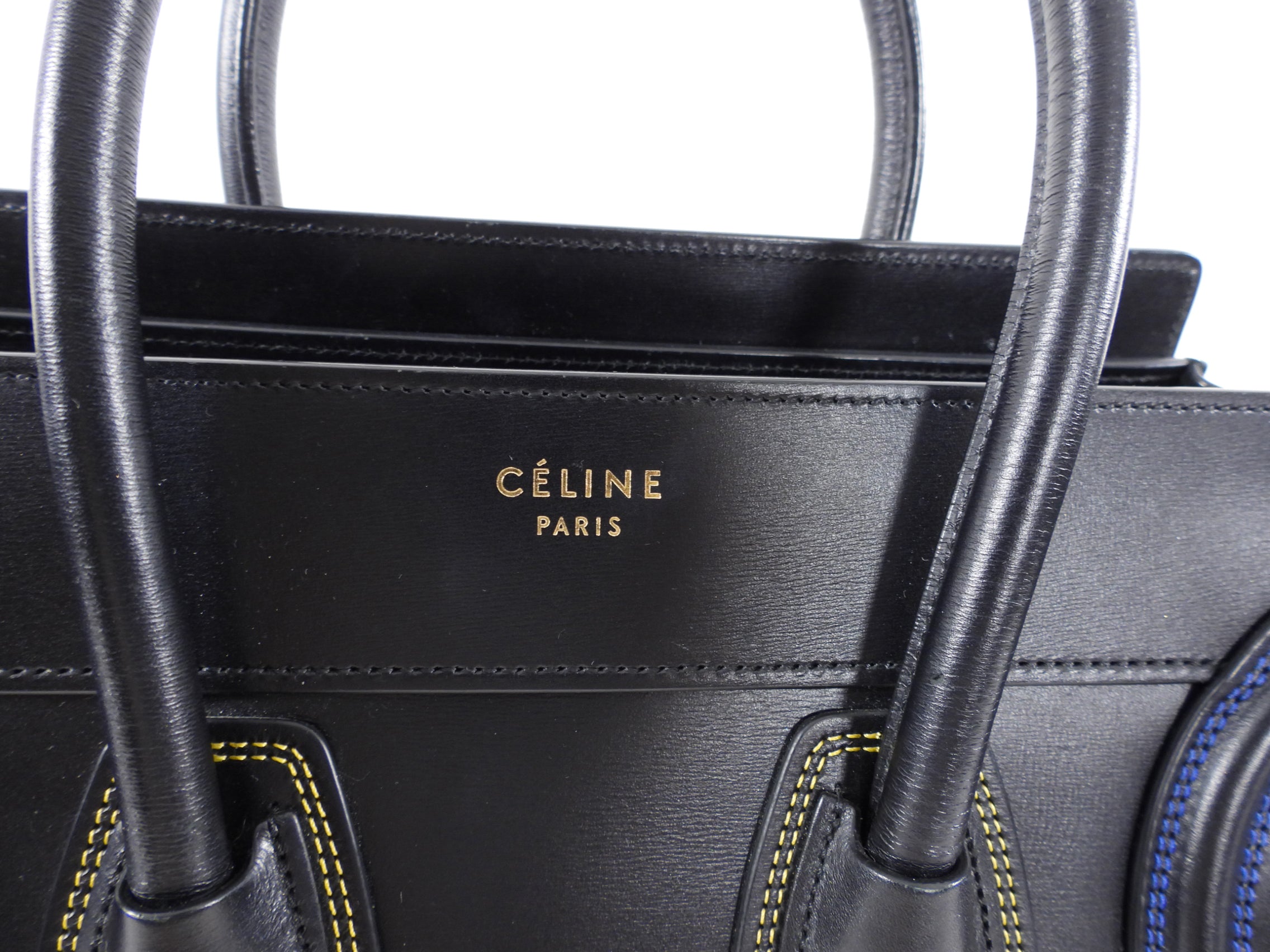 Celine Black Leather Micro Luggage Tote Bag - Small Crossbody Handbag for Women | Perfect for Work, Travel & Everyday Use