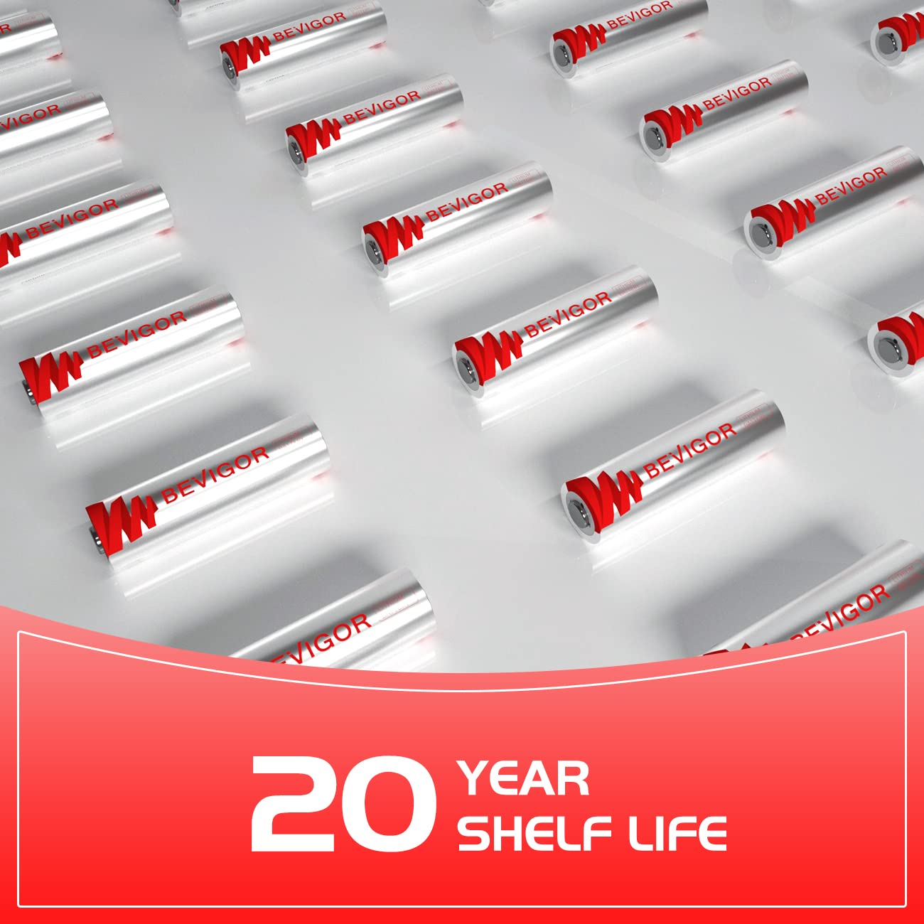 BEVIGOR® 8 Pack AA Lithium Batteries 1.5V 3000mAh - Long Lasting Double A Batteries with 20-Year Shelf Life (Non-Rechargeable) - Perfect for Digital Cameras, Smoke Alarms, and Emergency Kits