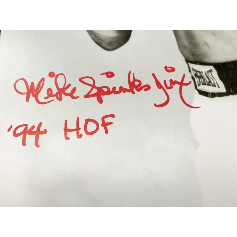Michael Spinks Autographed 8x10 Photo with COA - Inscribed by Leon - Legendary Boxing Match vs Mike Tyson - Perfect for Sports Memorabilia Collectors and Boxing Fans