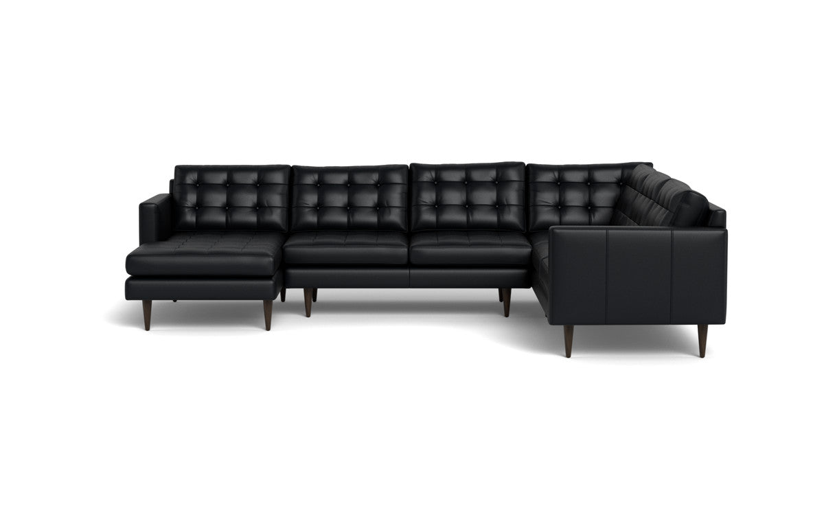Wallace 131 Genuine Leather Corner Sectional Sofa with Left Chaise Lounge - Perfect for Living Room, Family Room & Home Theater Seating