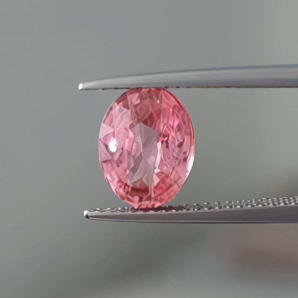 3.02ct Natural Oval Padparadscha Sapphire - Mined Gemstone for Engagement Rings & Fine Jewelry Making