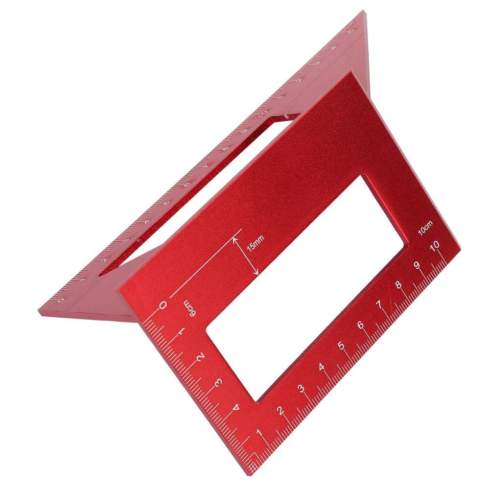 45/90 Degree Miter Gauge - Aluminum Alloy Angle Ruler & Marking Tool for Woodworking - Precise Measuring for DIY Projects, Carpentry & Furniture Making (Red)