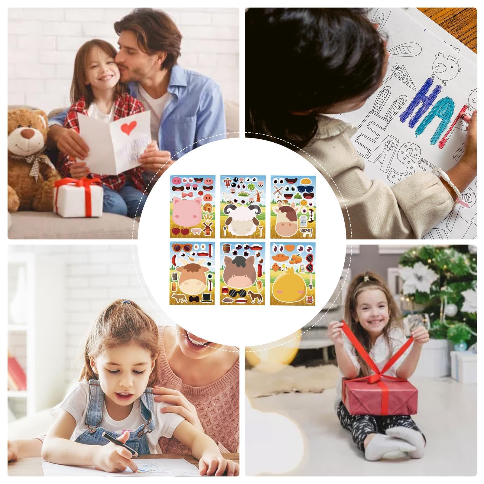 Fun Animal Face Stickers for Kids - Creative Puzzle Stickers for Learning & Play - Perfect for Birthday Parties, Classroom Activities & DIY Crafts