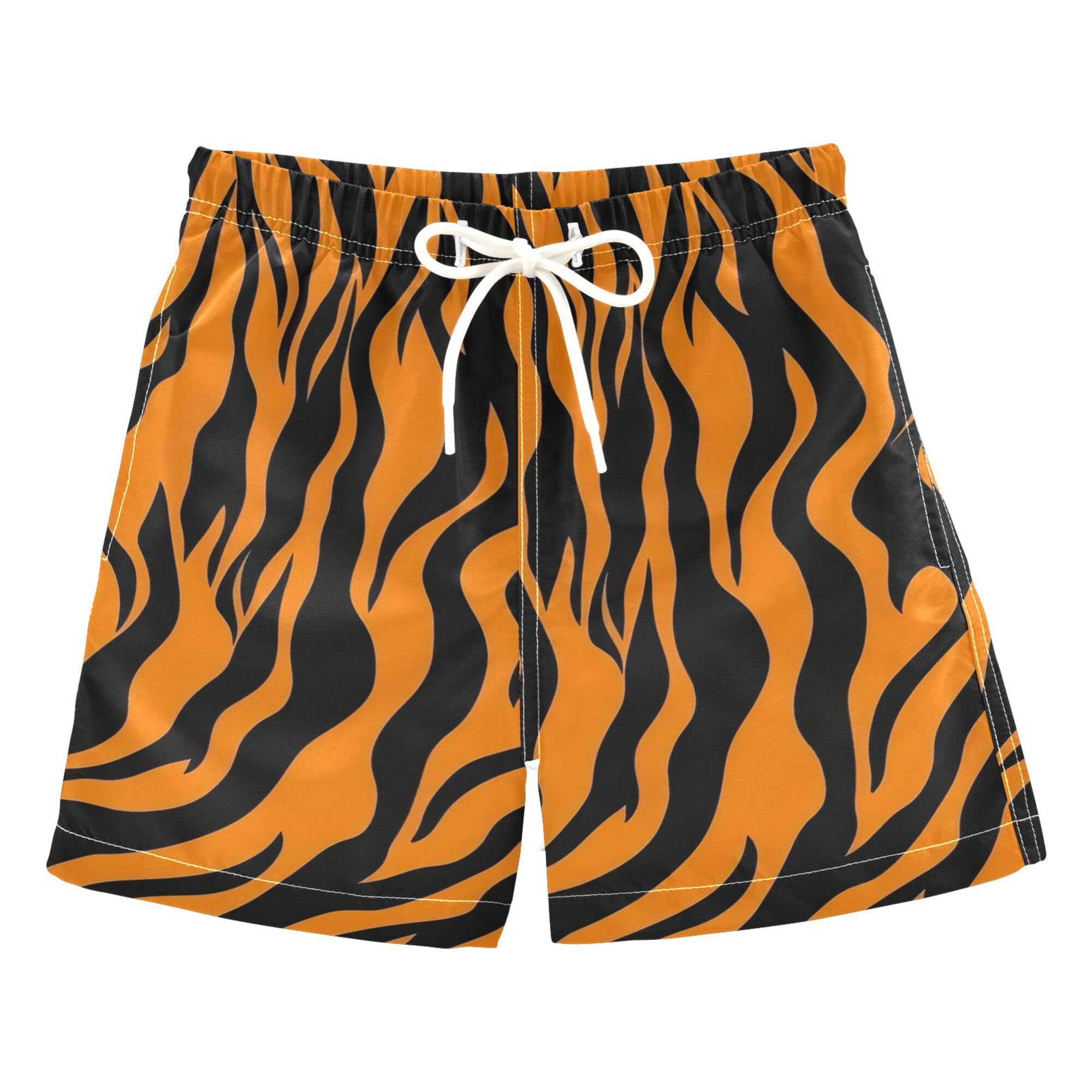 Tiger Stripe Boys Swim Trunks - Quick Dry Swimwear for 2-12 Years - Beach & Pool Fun