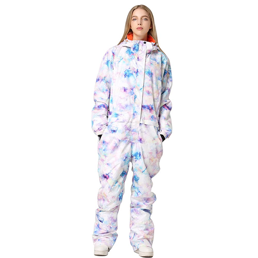 HOTIAN Women's One-Piece Ski Suit - Waterproof Snowboard Jumpsuit for Winter Outdoor Activities | Snowboarding, Skiing, and Cold Weather Adventures