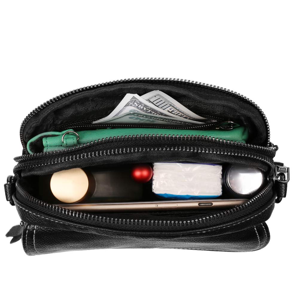 Stylish Women's Cross-Body Bag & Clutch Purse in True Black - Medium Size for Everyday Use, Date Night & Travel Accessories