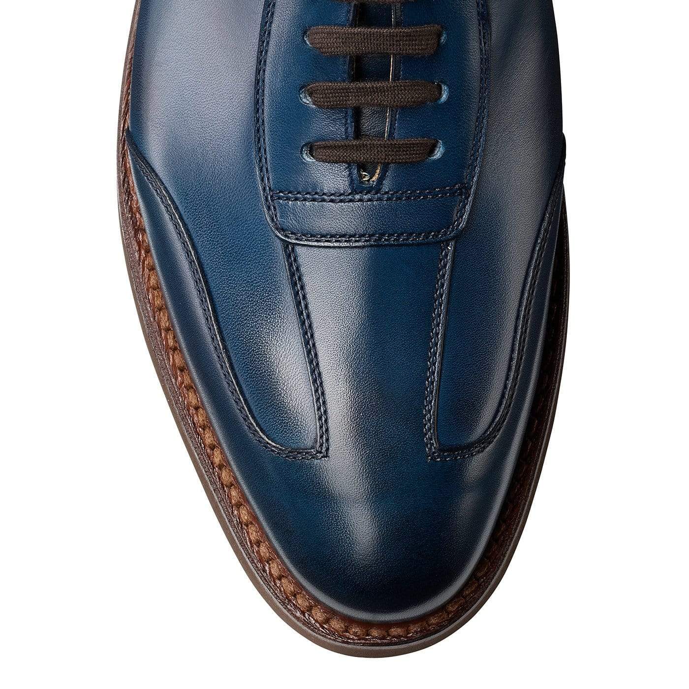 Premium Truro Blue Burnished Calf Leather Shoes - Stylish & Durable Men's Dress Shoes for Business, Office & Formal Occasions