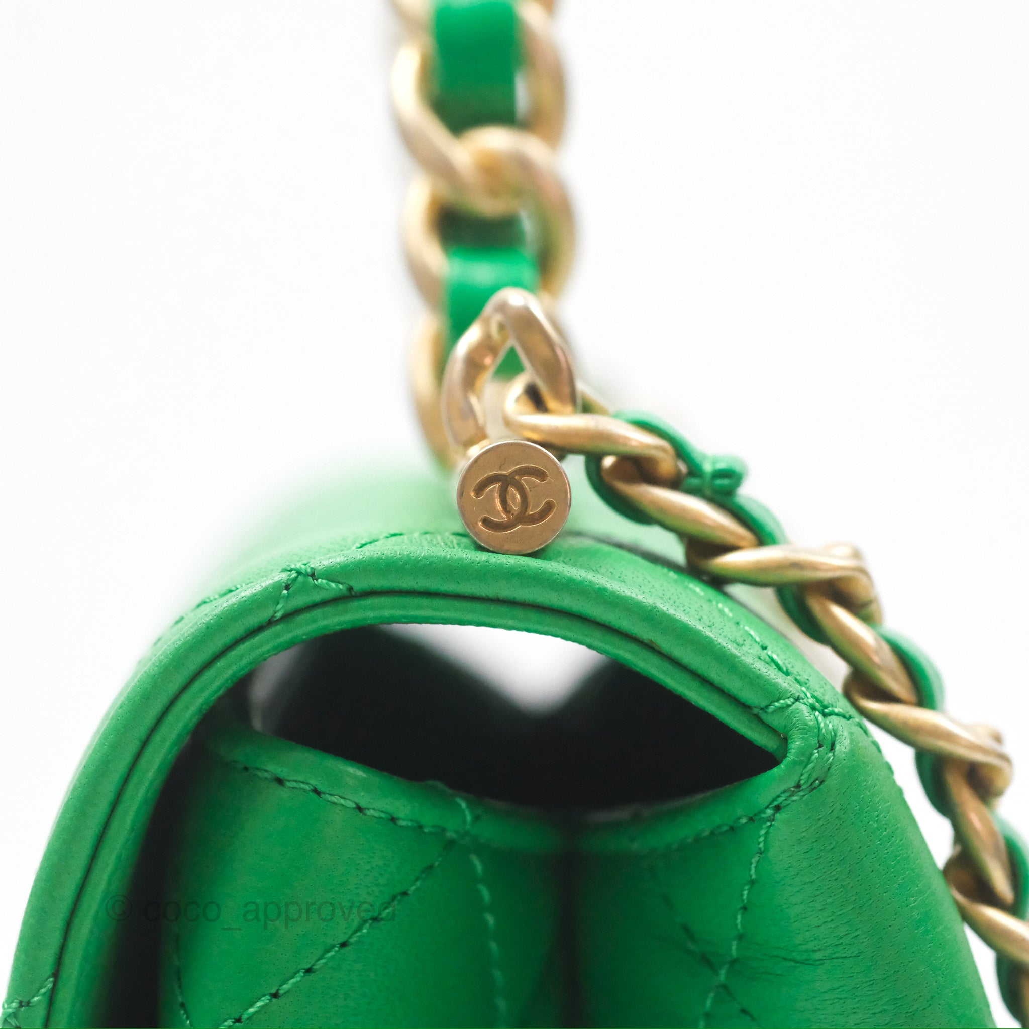 Chanel CC Quilted Flap Bag With Top Handle - Green Calfskin Leather Crossbody Bag with Gold Hardware | Luxury Designer Handbag for Women, Perfect for Date Night & Special Occasions