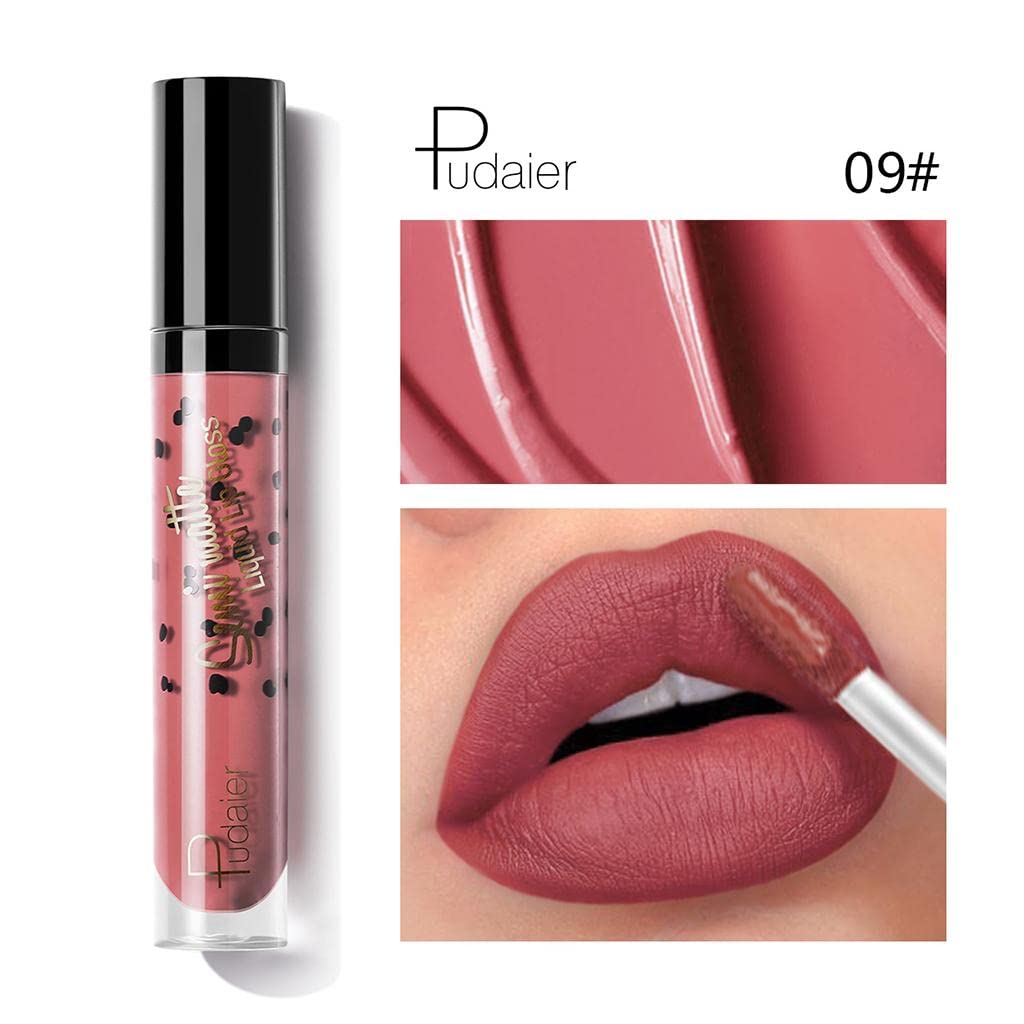 LOSA Waterproof Matte Liquid Lipstick - Long Lasting Velvet Lip Gloss (4ml, Shade 09) for Party, Date Night & Everyday Wear - Smudge Proof & Transfer Resistant
