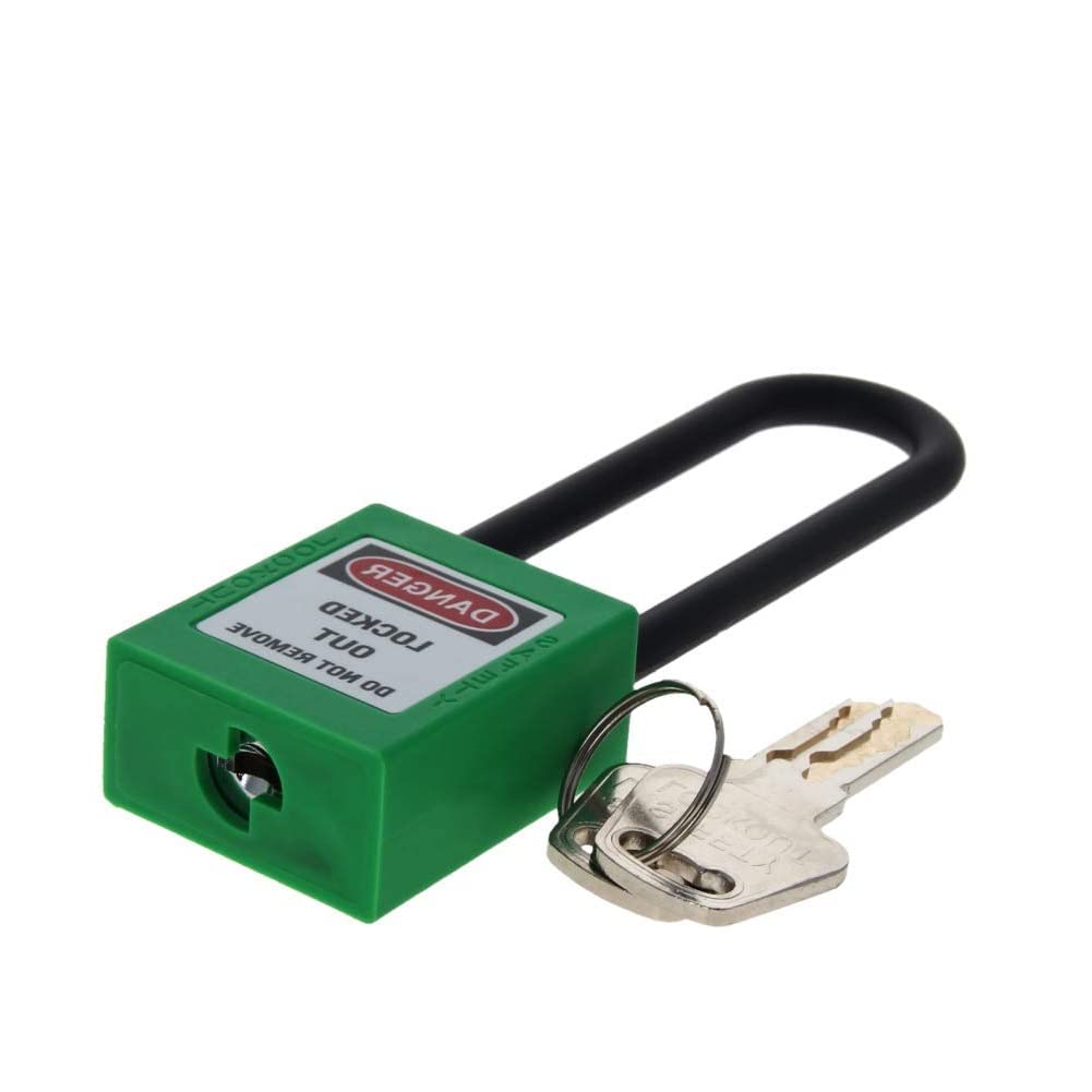 Lockout Tagout Safety Padlock - LOTO Lock with Steel Shackle, Keyed Differently, PA Lockout Tagout (1PC, Green) - Ideal for Industrial Safety, Equipment Maintenance & Small Luggage Security