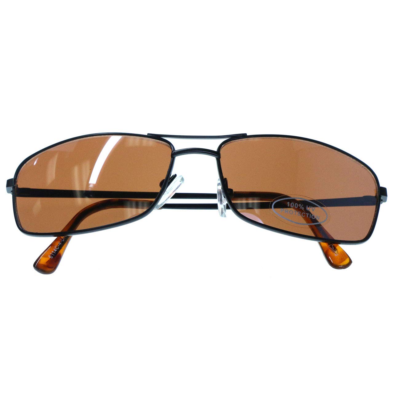 Mi Amore Polarized UV Protection Sport Sunglasses for Men & Women - Black/Brown - Ideal for Running, Cycling, Hiking & Outdoor Activities