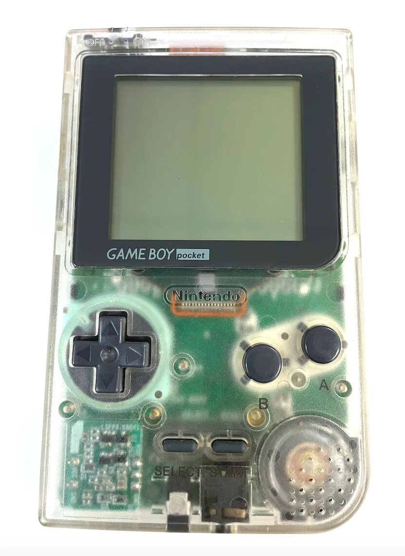Original Game Boy Pocket Clear Edition - Retro Handheld Gaming Console for Nintendo Enthusiasts | Perfect for Collectors, Nostalgic Gamers & Travel Entertainment