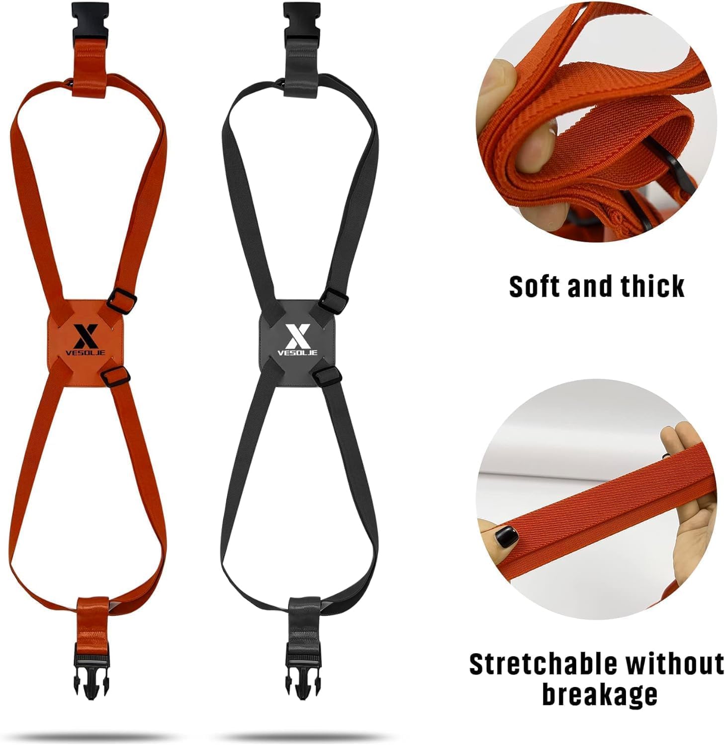 2-Pack TSA Approved Luggage Straps - Adjustable Bungee Belt for Large Suitcases, Travel Elastic Strap with Secure Buckles | Perfect for Airport Check-In, Cruise Vacations & Business Trips