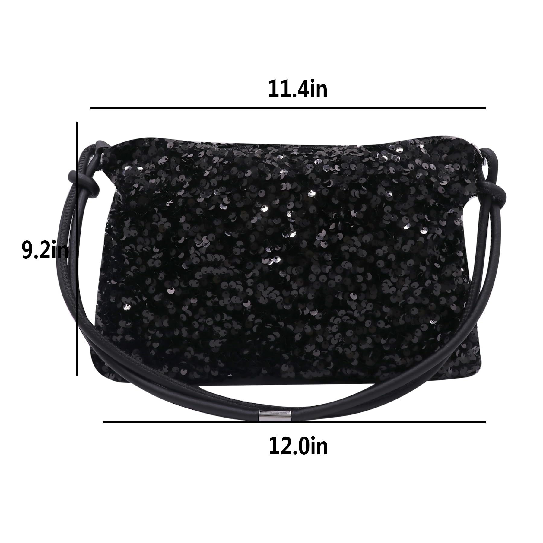 Stylish Shiny Leather Shoulder Bag for Women - Hobo Purse with Flap & Underarm Carry - Perfect for Work, Travel & Everyday Use