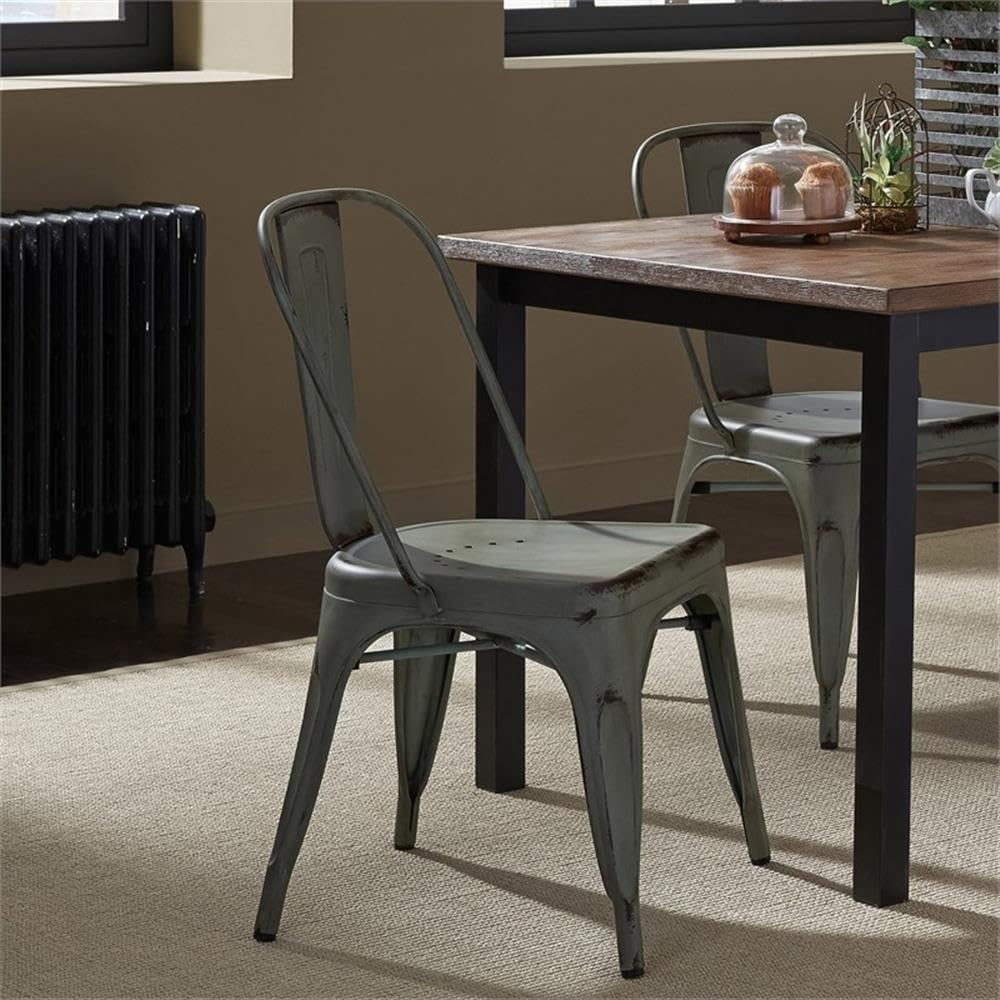 LIBERTY FURNITURE Bow Back Side Chairs - Set of 2, Green Upholstered Dining Chairs for Kitchen, Dining Room & Office - Comfortable & Stylish Seating Solution