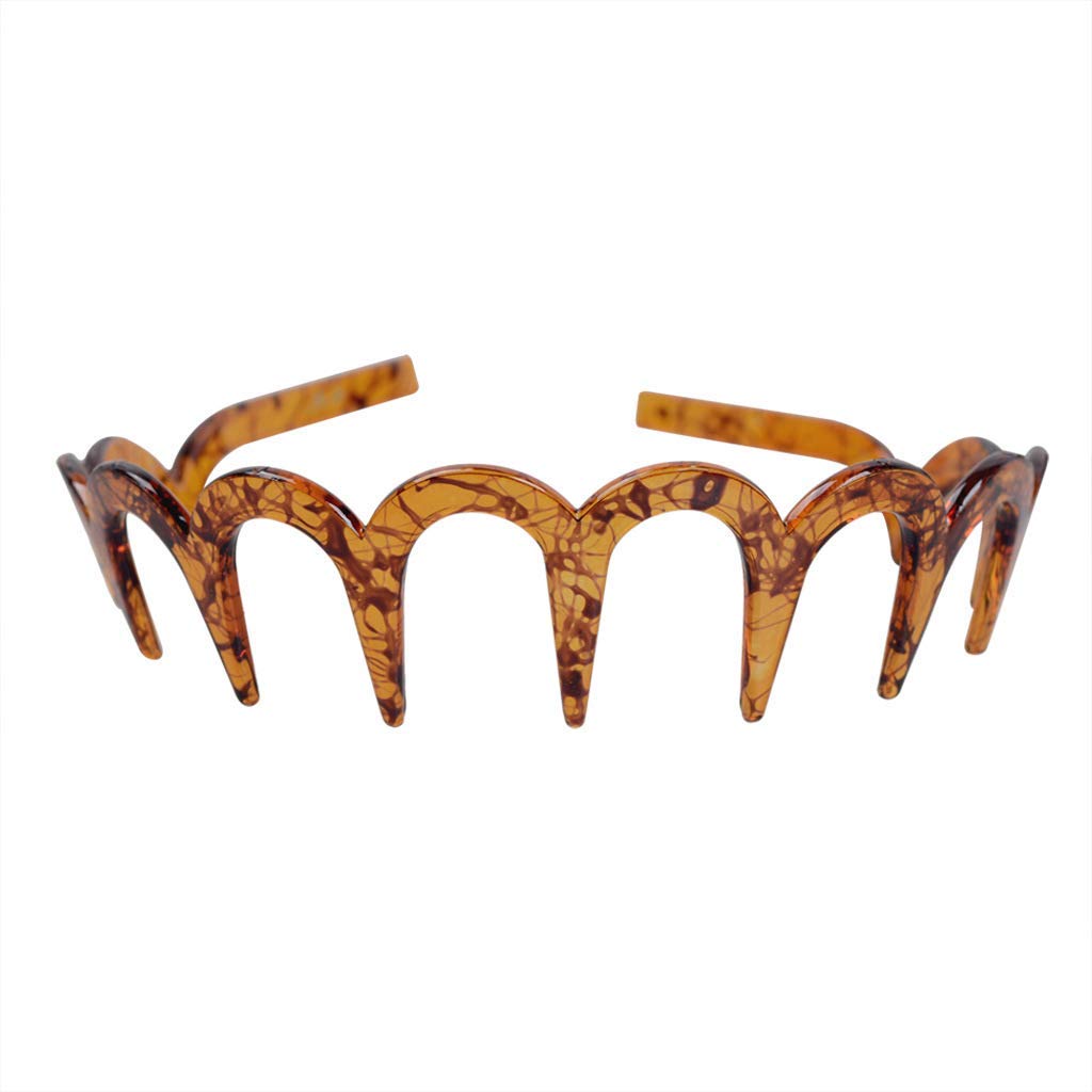 2-Piece Plastic Plain Headbands with Teeth Comb - Skinny DIY Hair Bands for Women & Girls - Perfect for Halloween, Cosplay, and Everyday Hair Styling