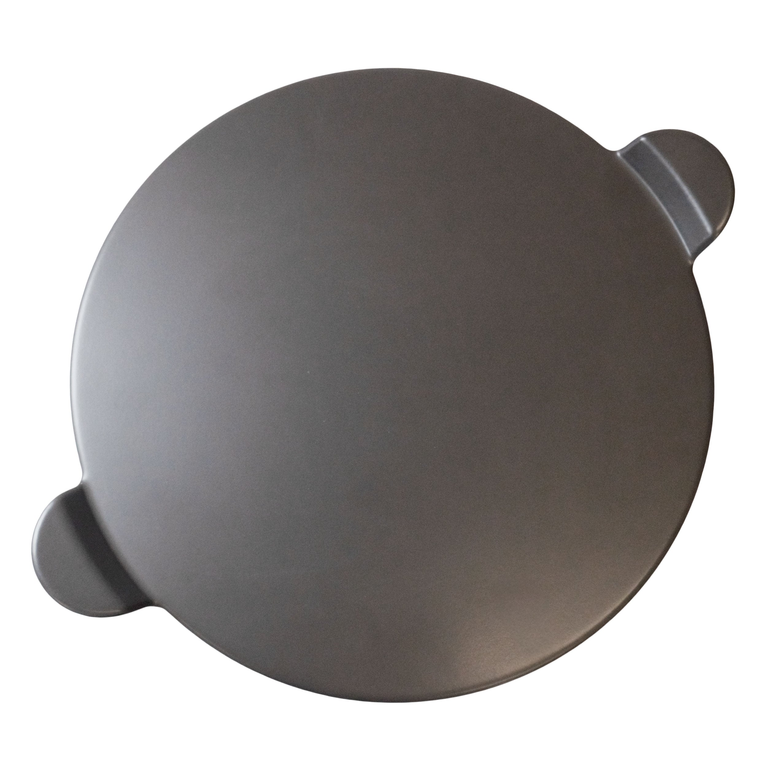 15 Inch Grey Glazed Round Pizza Stone with Handles – Perfect for Baking Crispy Crusts in Ovens & Outdoor Grills