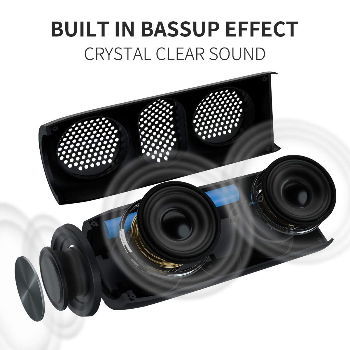 MusiBaby M88 Bluetooth Speaker with Dual Pairing, Bluetooth 5.3, Loud Stereo Sound, Booming Bass, 30H Playtime - Perfect for Home, Outdoor Parties, Beach, Camping, and Travel