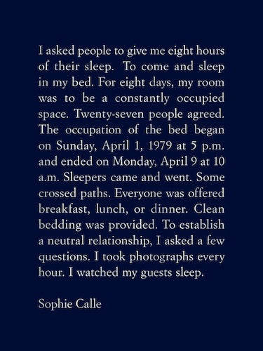 Sophie Calle: The Sleepers - Art Photography Book - Limited Edition - Perfect for Art Collectors and Photography Enthusiasts - Ideal for Home Decor, Coffee Table Books, and Gift Giving