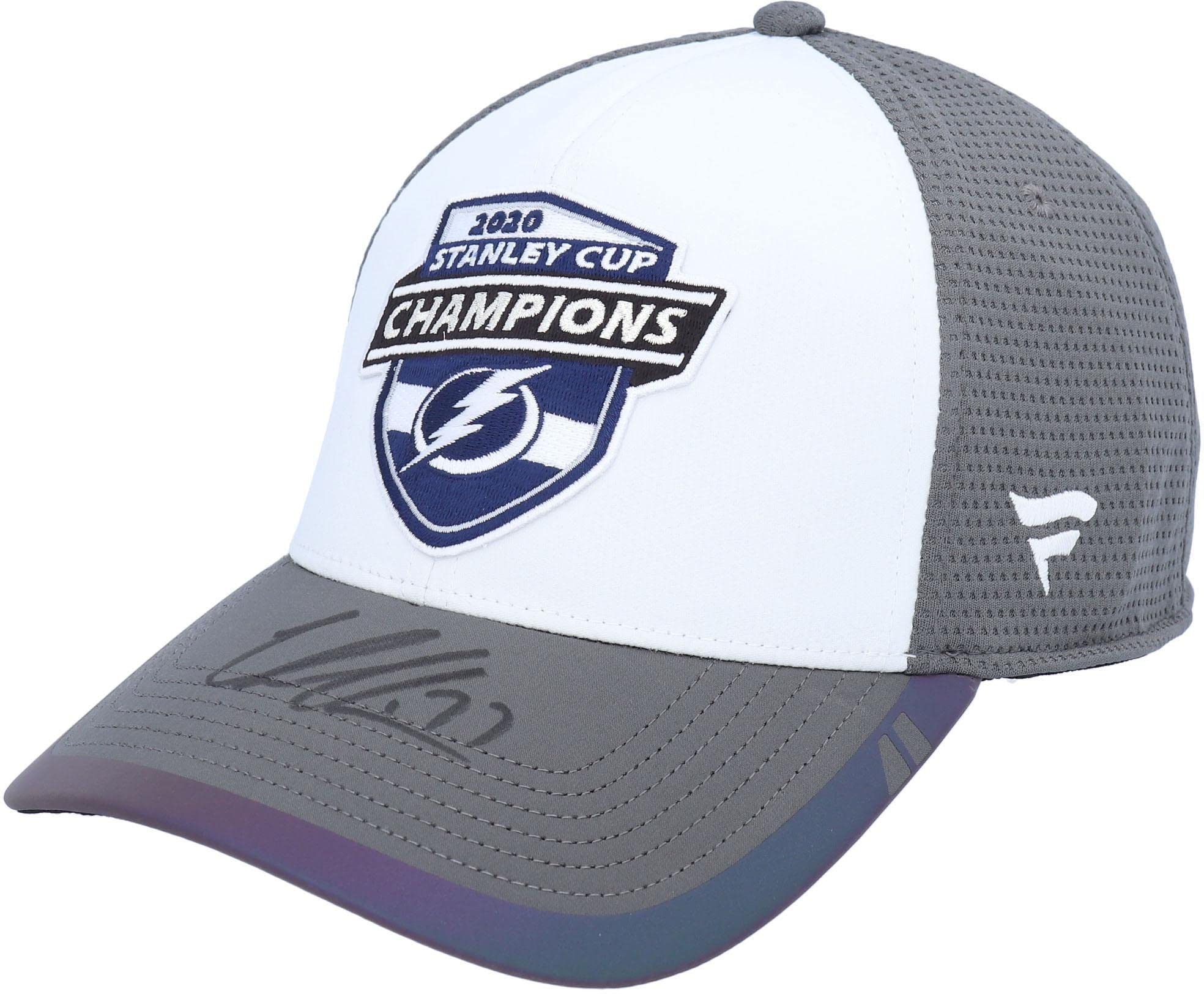 Victor Hedman Autographed Tampa Bay Lightning 2020 Stanley Cup Champions Locker Room Cap - Signed NHL Hockey Hat for Collectors & Fans - Perfect for Memorabilia Displays & Game Day Outfits