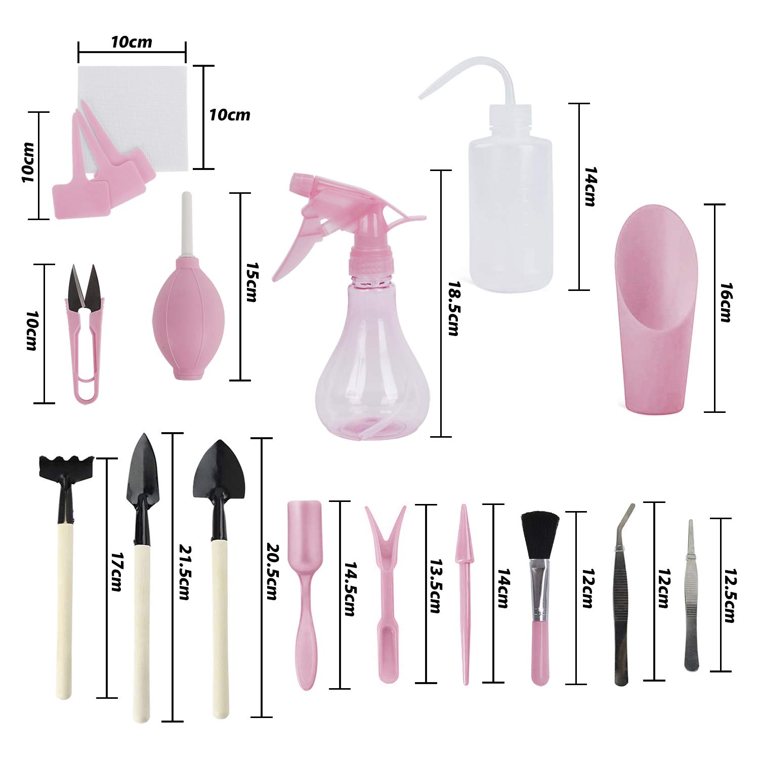 16-Piece Succulent Tool Kit for Indoor Plants & Fairy Gardens