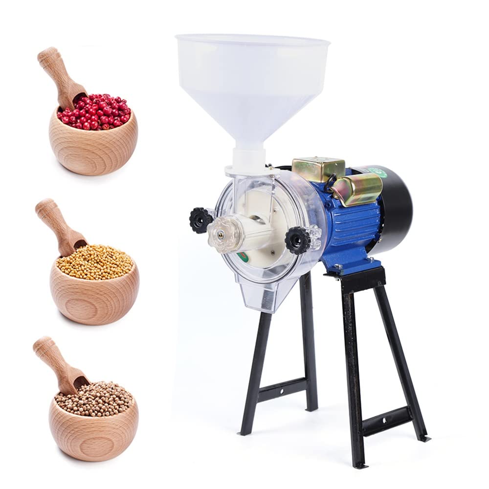 DNYSYSJ Electric Grain Grinder - Wet & Dry Flour Mill for Corn, Rice, Wheat, Cereals | Commercial & Home Use for Baking, Cooking, Animal Feed