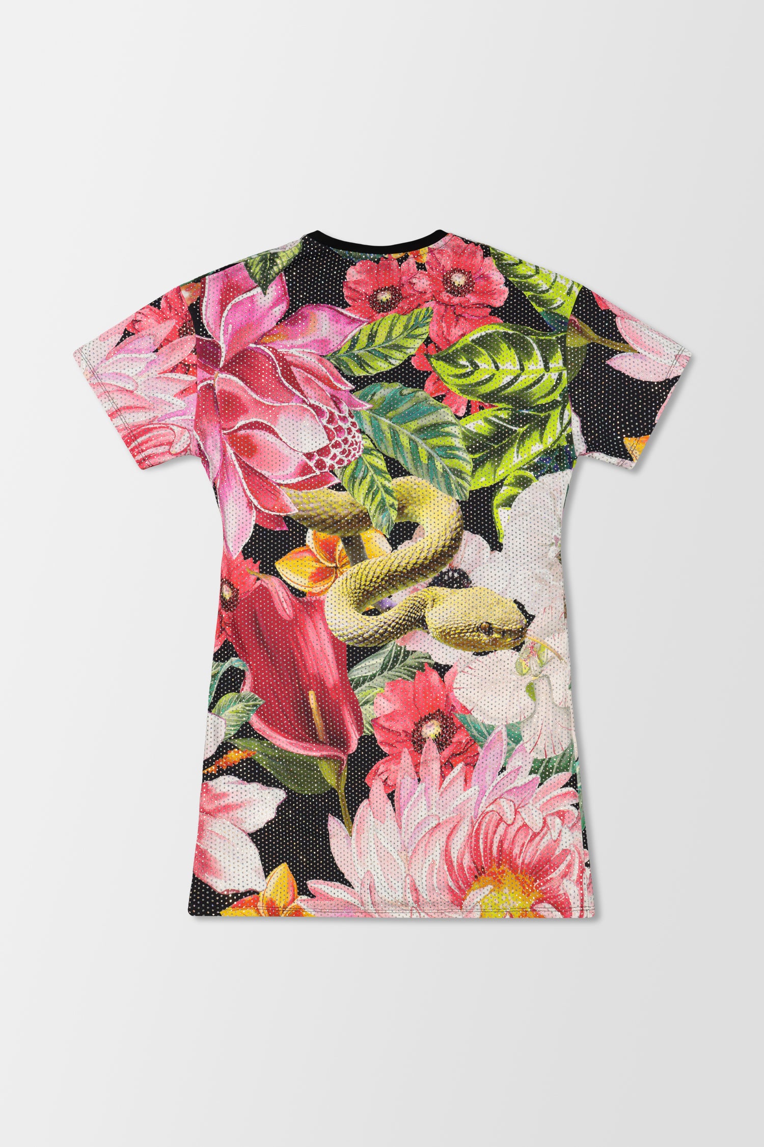 Philipp Plein Black Floral Print T-Shirt Dress for Women - Stylish & Comfortable Casual Wear for Outings, Parties & Everyday Fashion