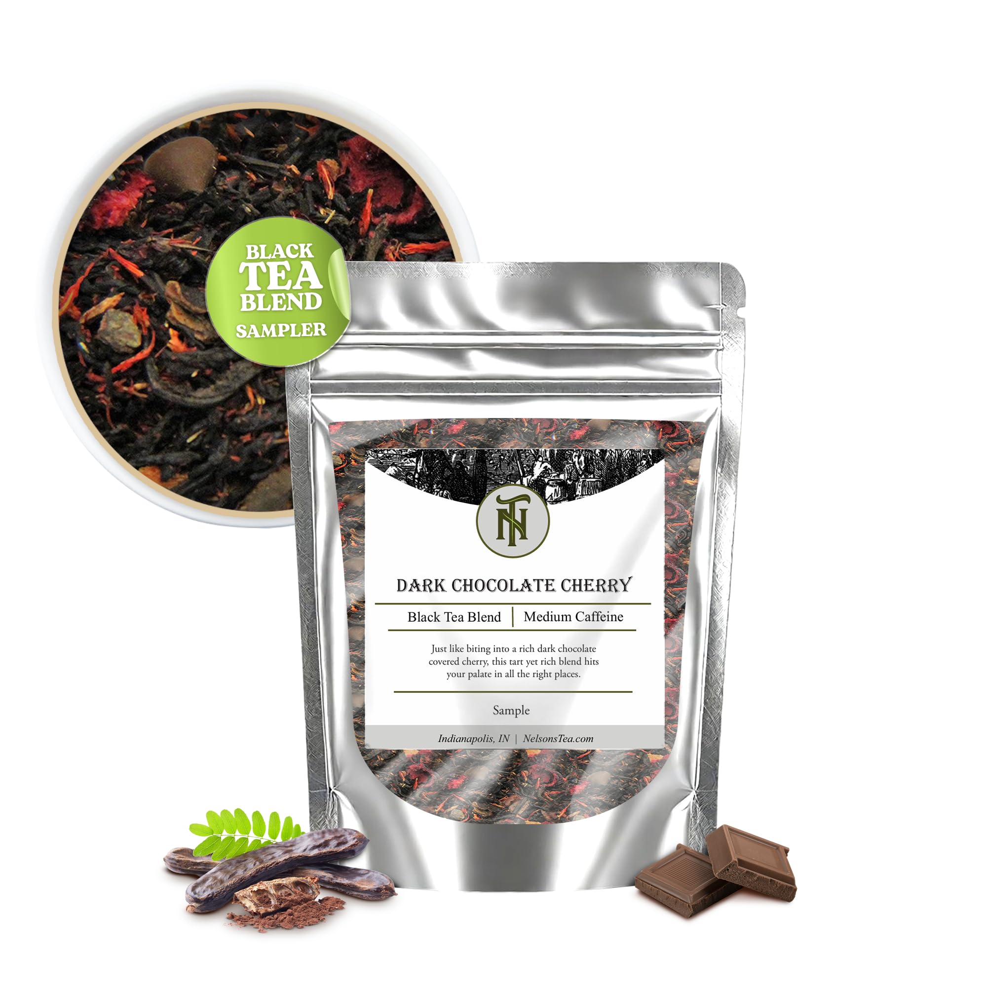 Dark Chocolate Cherry Pu-erh Tea - Loose Leaf Herbal Blend for Relaxation
