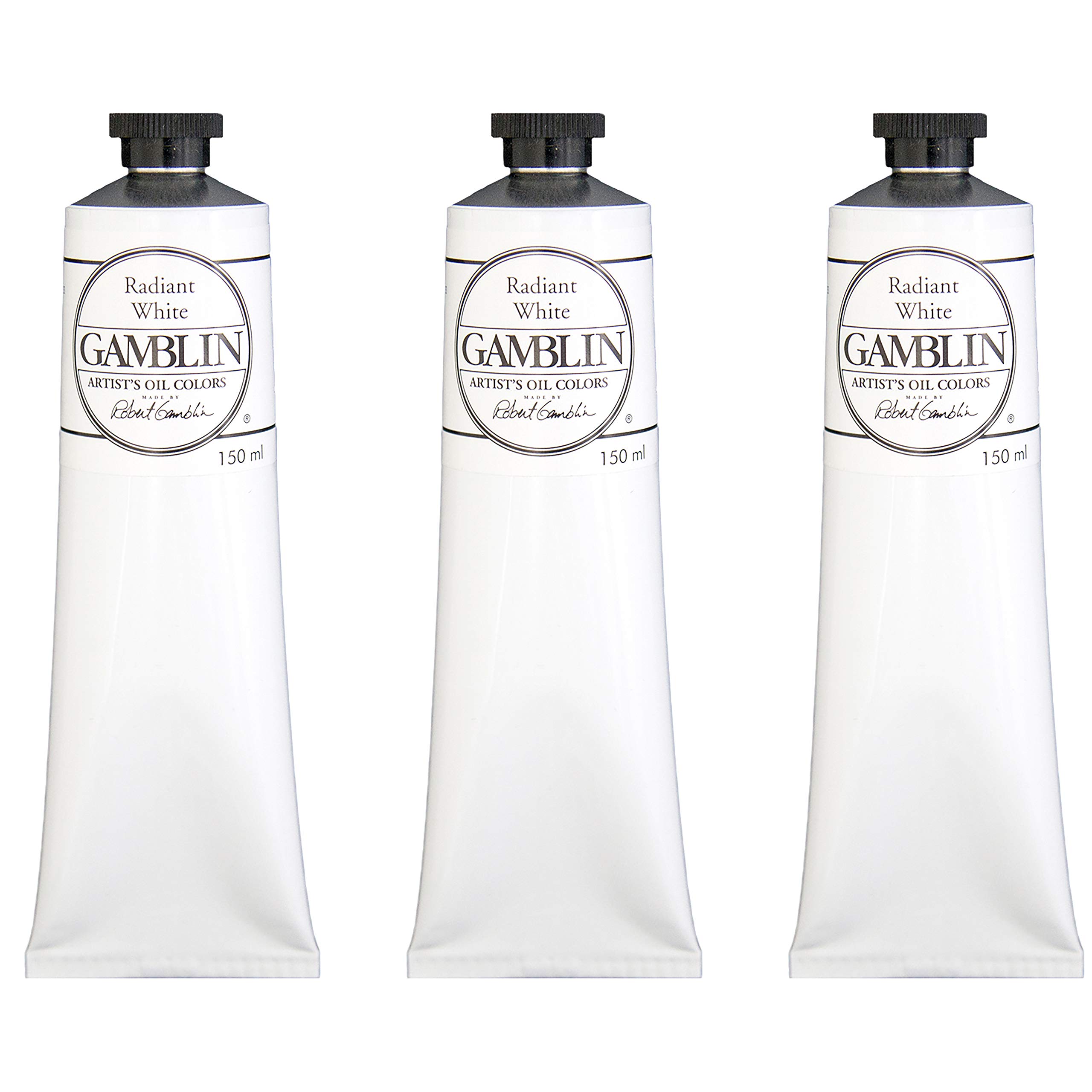 Gamblin Professional Artist Oil Paint Set - Radiant White - 150ml Tubes (3 Pack) | High-Quality Oil Paints for Canvas Painting, Portrait & Landscape Art