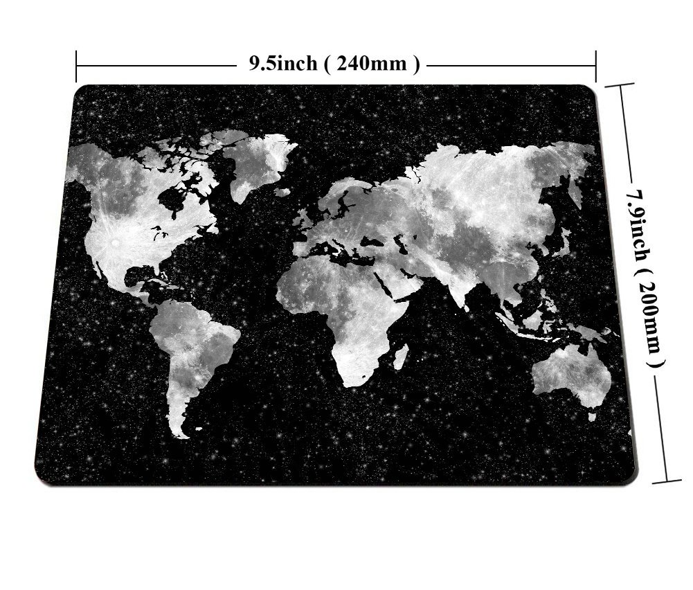 Custom World Map Silhouette Gaming Mouse Pad - Non-Slip Thick Rubber Base, Extra Large Mouse Mat for PC, Laptop & Office Desk | Perfect for Gamers, Programmers & Home Office Setup