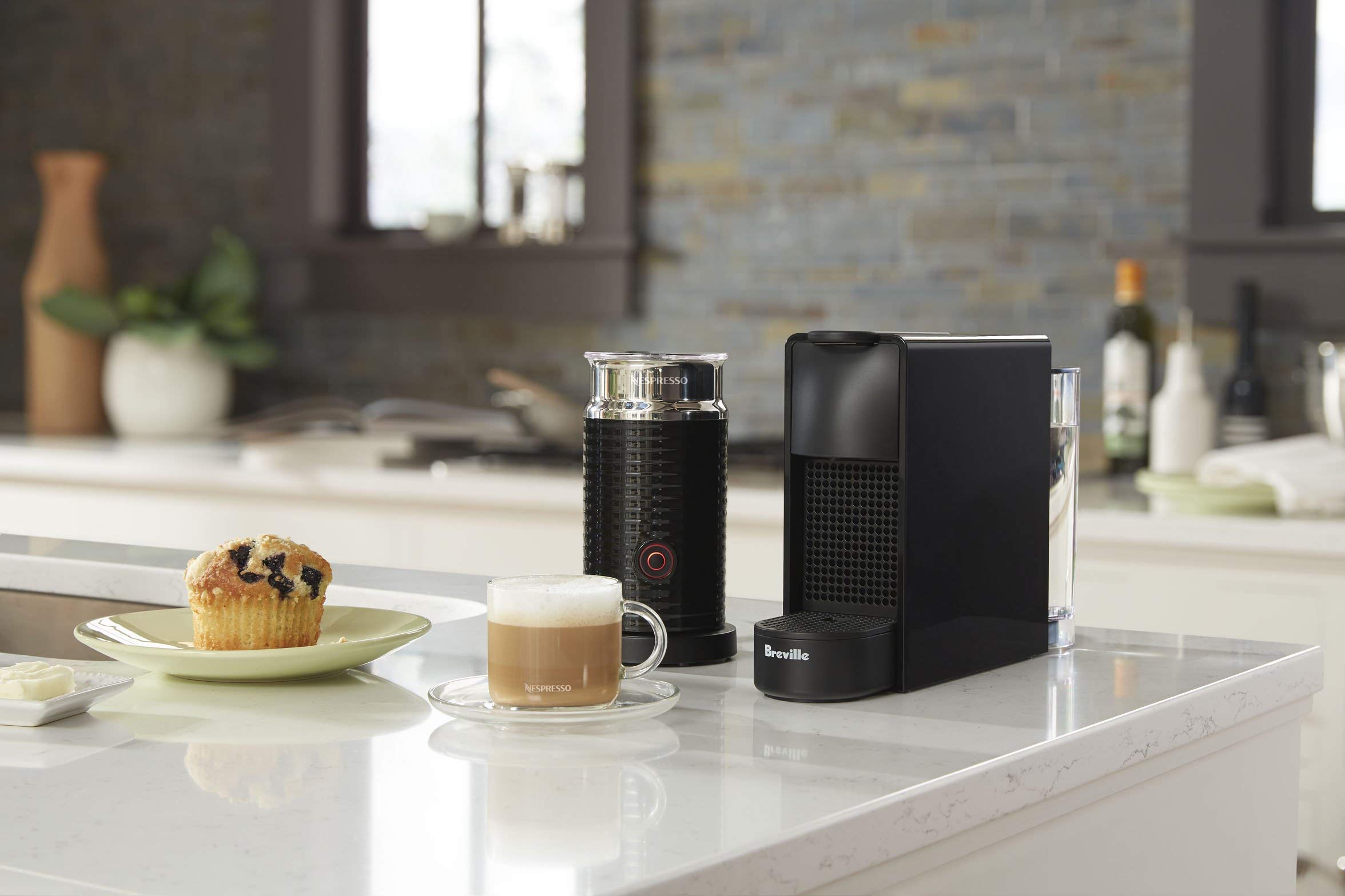 Nespresso Essenza Mini Espresso Machine by Breville with Milk Frother - Compact 20.3oz Coffee Maker in Piano Black | Perfect for Home, Office & Small Spaces