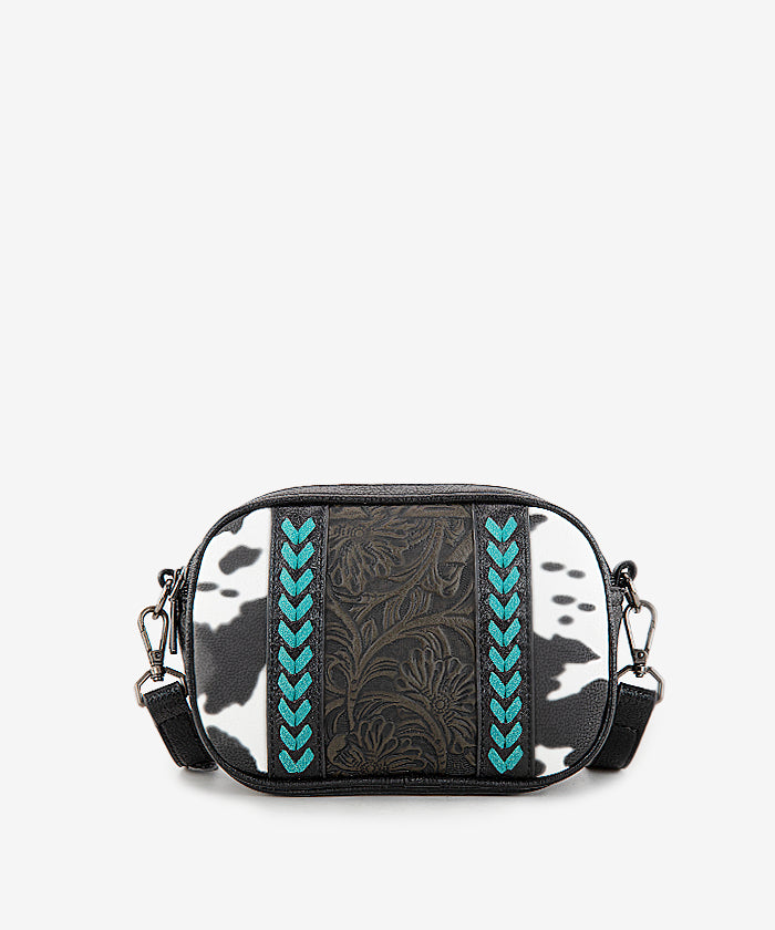 Montana West Genuine Leather Tooled Whipstitch Crossbody Bag for Women - Stylish & Durable Everyday Purse for Work, Travel & Shopping