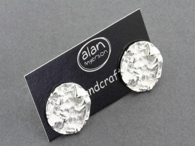Elephant Skin Disc Stud Earrings for Women - Fashion Punk Boho Jewelry for Parties, Concerts & Everyday Wear