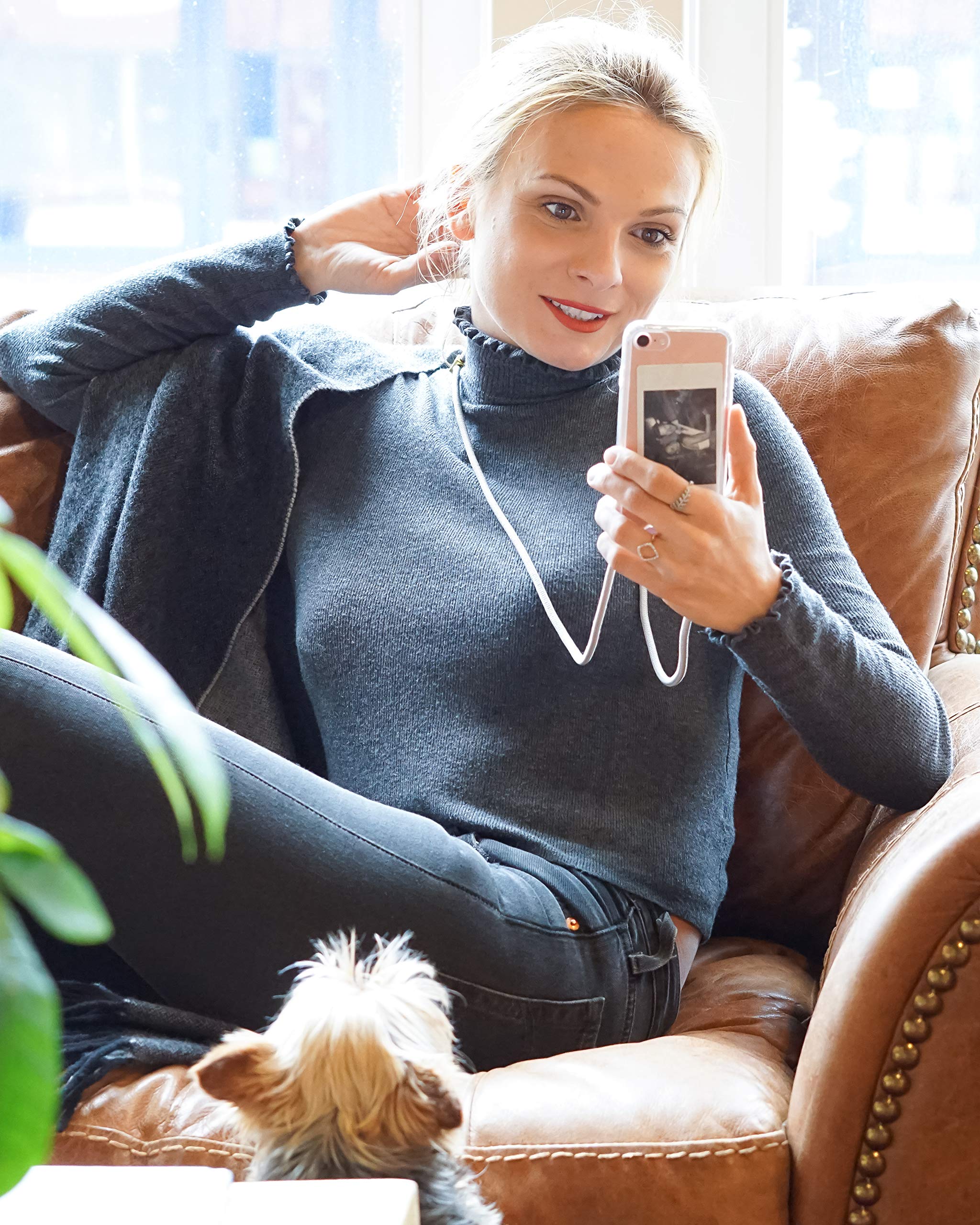MYRA Crossbody Phone Case for iPhone 11 - Removable & Interchangeable Rope Strap - Misty Grey - Perfect for Travel, Shopping & Hands-Free Convenience