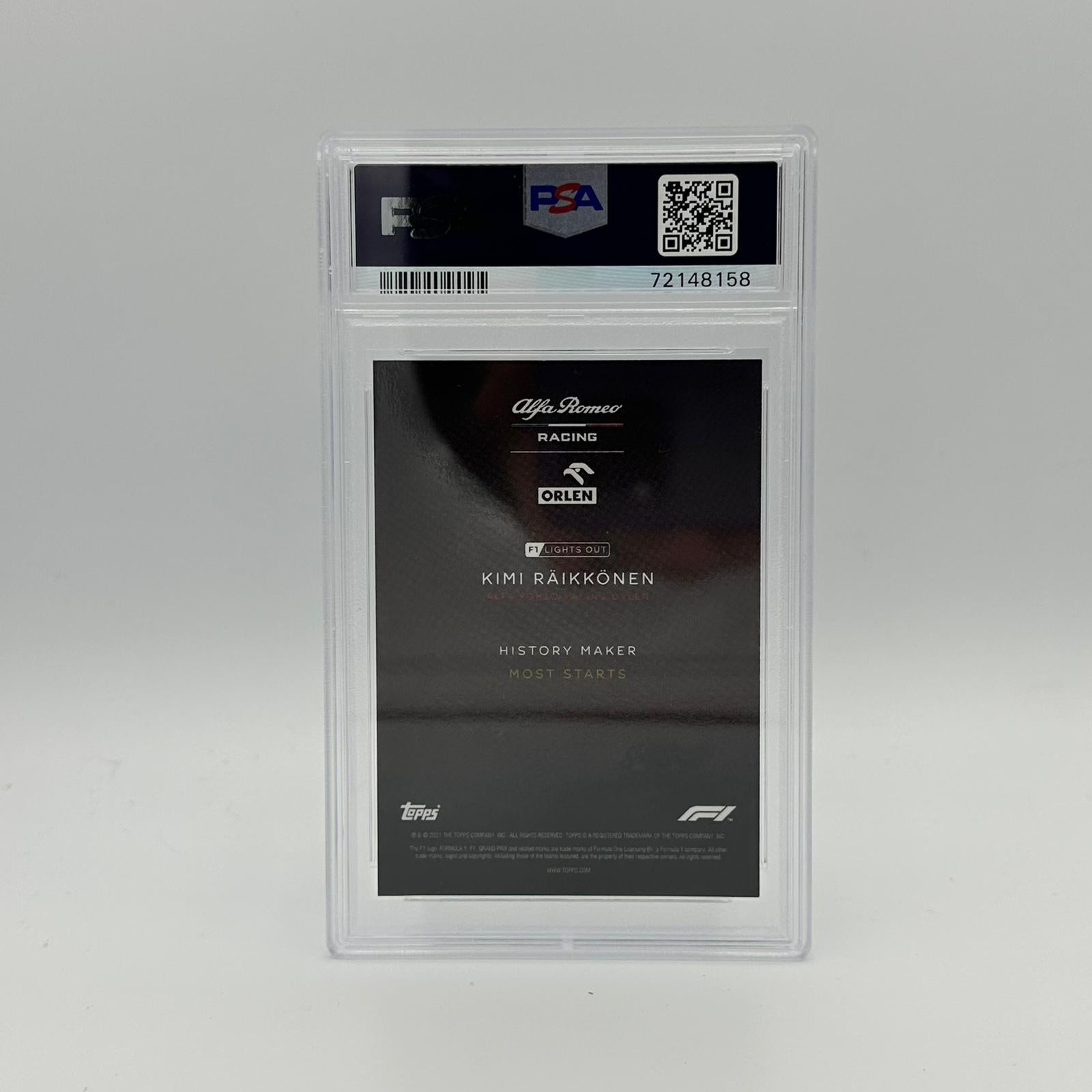 PSA 9 Graded 2006 Kimi Raikkonen History Maker Trading Card - Rare Collectible for F1 Memorabilia Fans & Sports Card Investors | Perfect for Display, Trading, and Portfolio Diversification