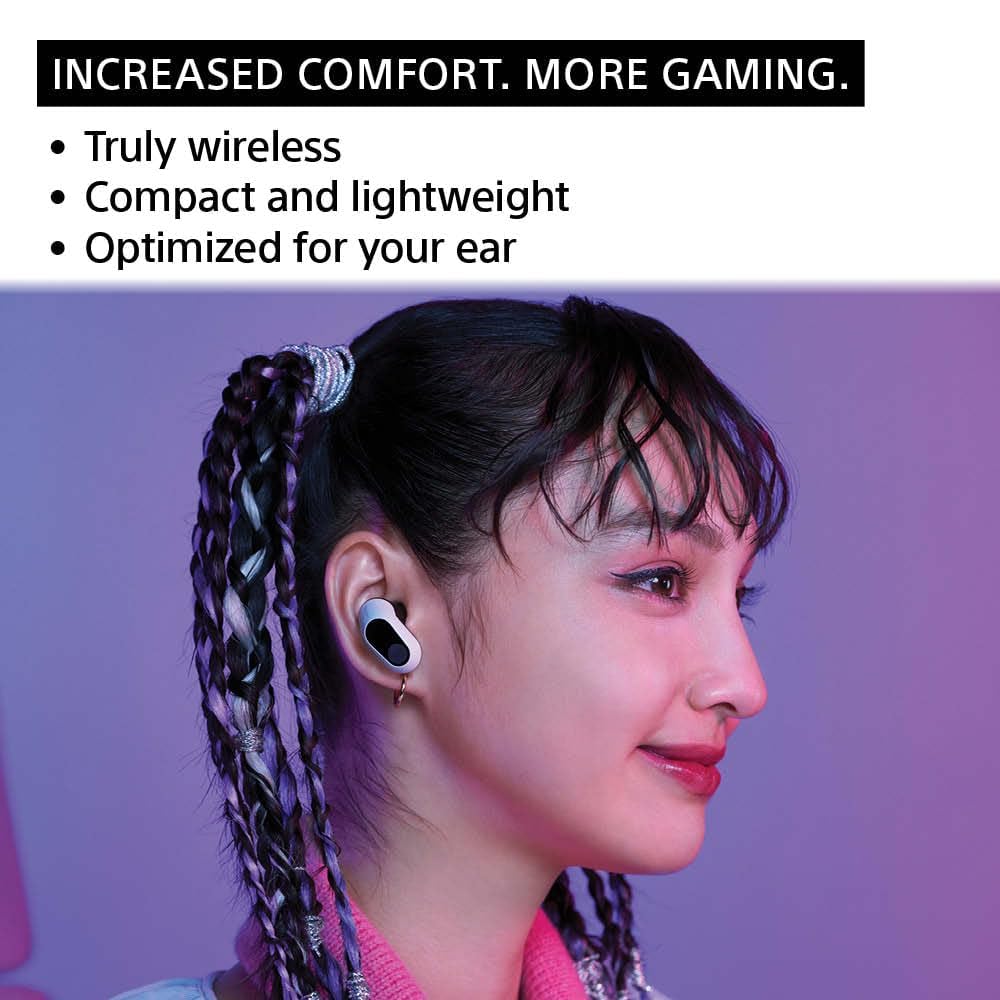 Sony INZONE Buds Truly Wireless Noise Canceling Gaming Earbuds - 24H Battery with Charging Case, 360° Spatial Sound, 30ms Low Latency for PC & PS5 | USB-C Dongle & LE Audio (LC3) | WF-G700N White - Perfect for Competitive Gaming & Immersive Entertainment