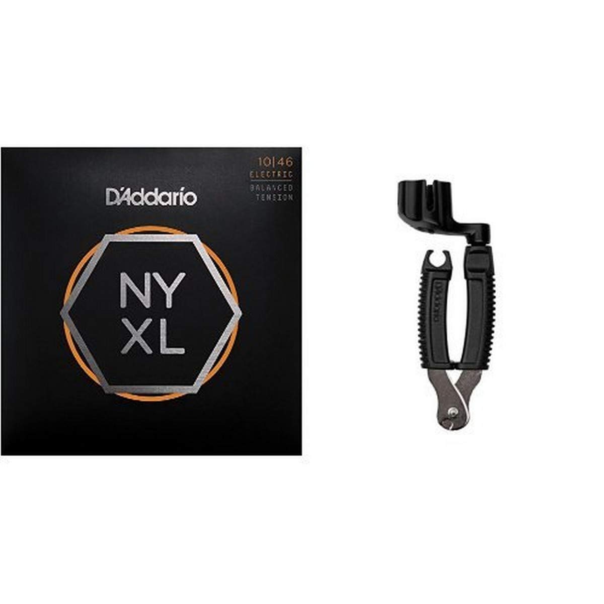 D'Addario NYXL1046BT Electric Guitar Strings - Balanced Tension 10-46 Gauge with Pro-Winder String Cutter Bundle | Premium Nickel Wound Strings for Rock, Blues & Studio Recording
