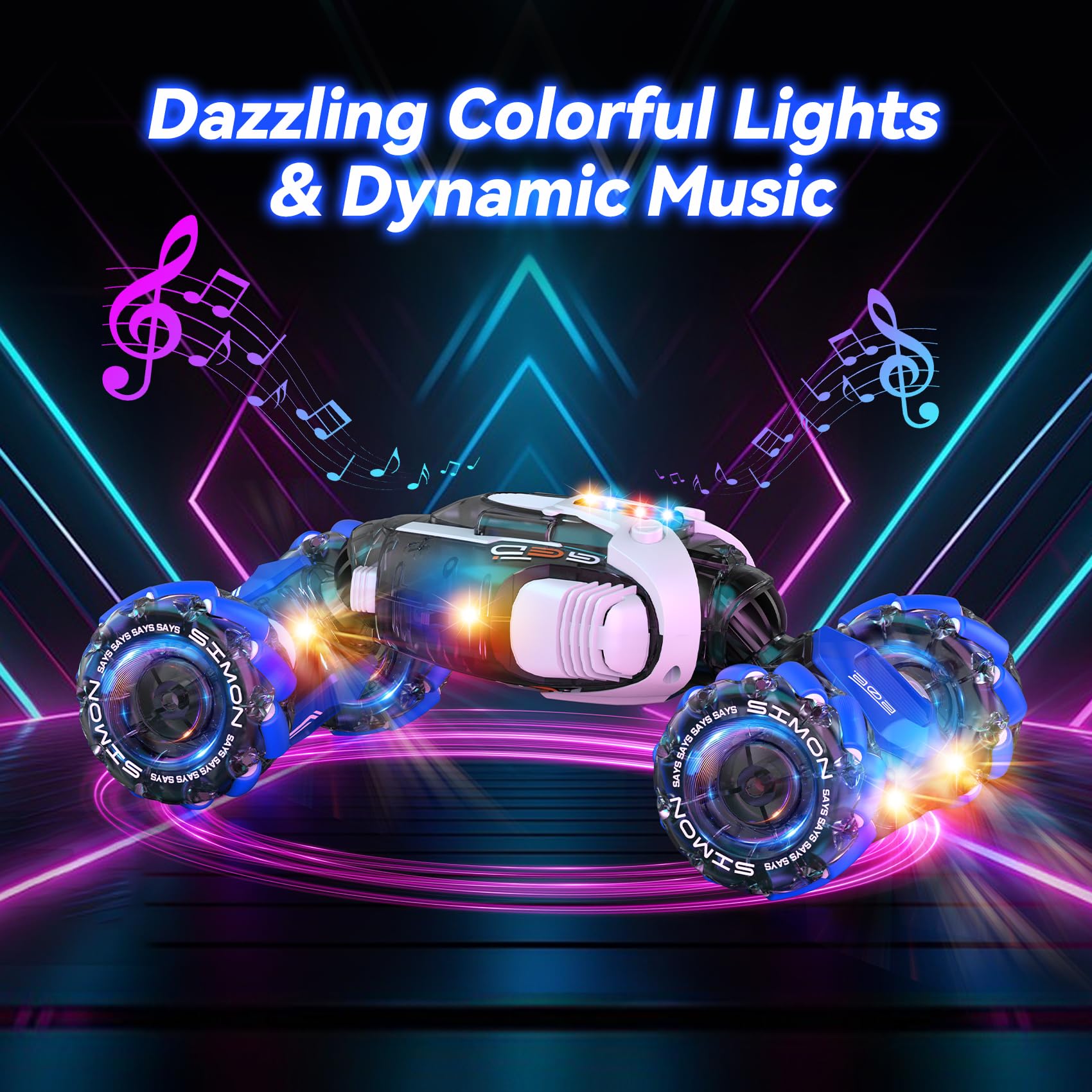 Gesture Sensing RC Stunt Car - 2.4Ghz Remote Control Transformer Toy for Boys & Girls Ages 5-12 | 360° Rotating & Hand Controlled | Perfect Christmas & Birthday Gift for Kids | Indoor & Outdoor Play, Racing & Stunt Shows